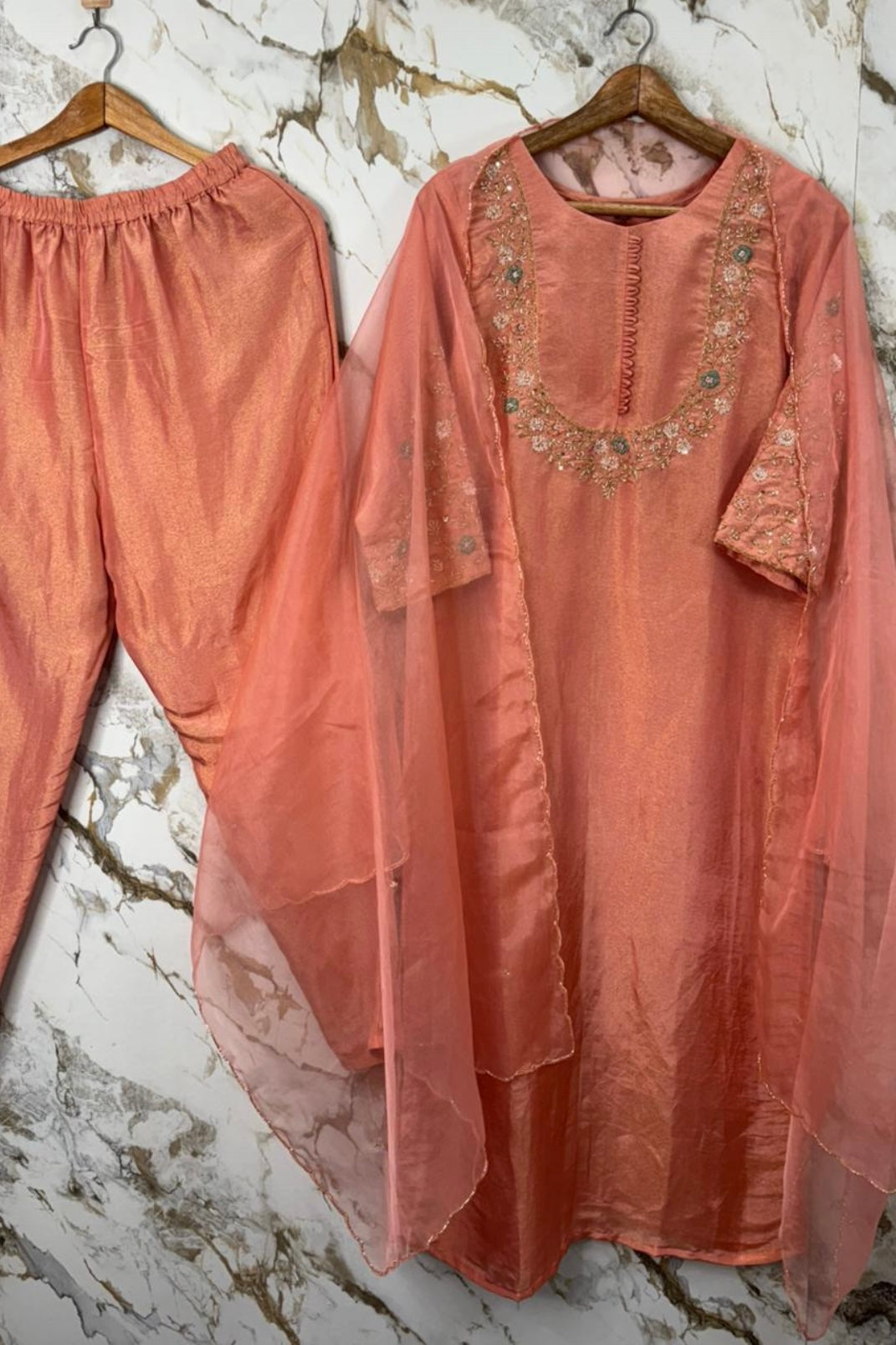 “Naayaab” Premium Tissue silk handcrafted kurta set