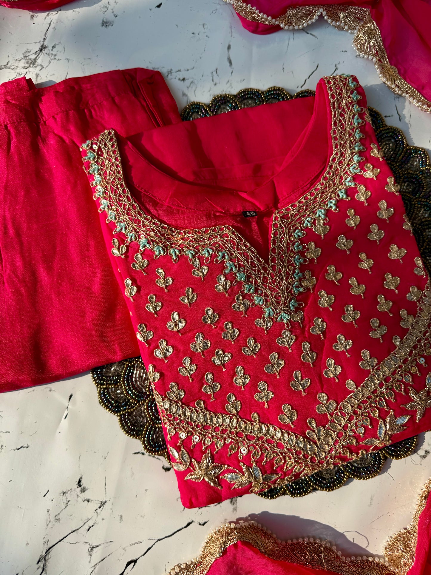 "SAHAL" Beautiful Gota Patti and sequence heavy work set