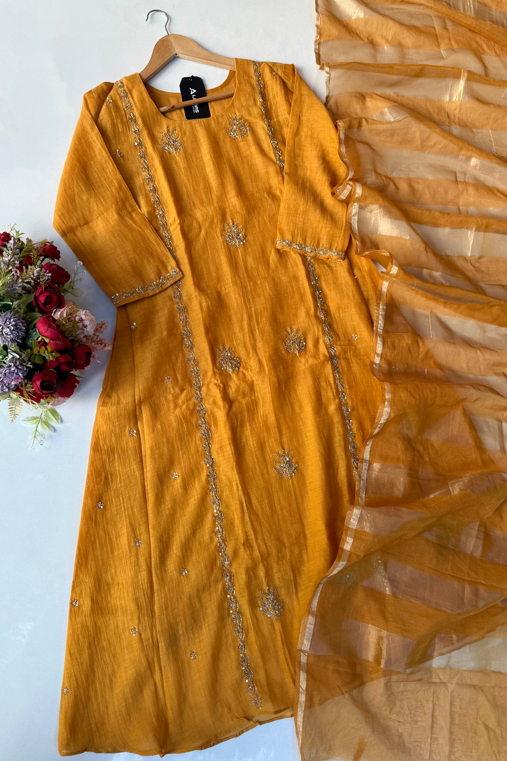 “Ujjwal” Trending Mul Chanderi A Line Suit set 🛍️