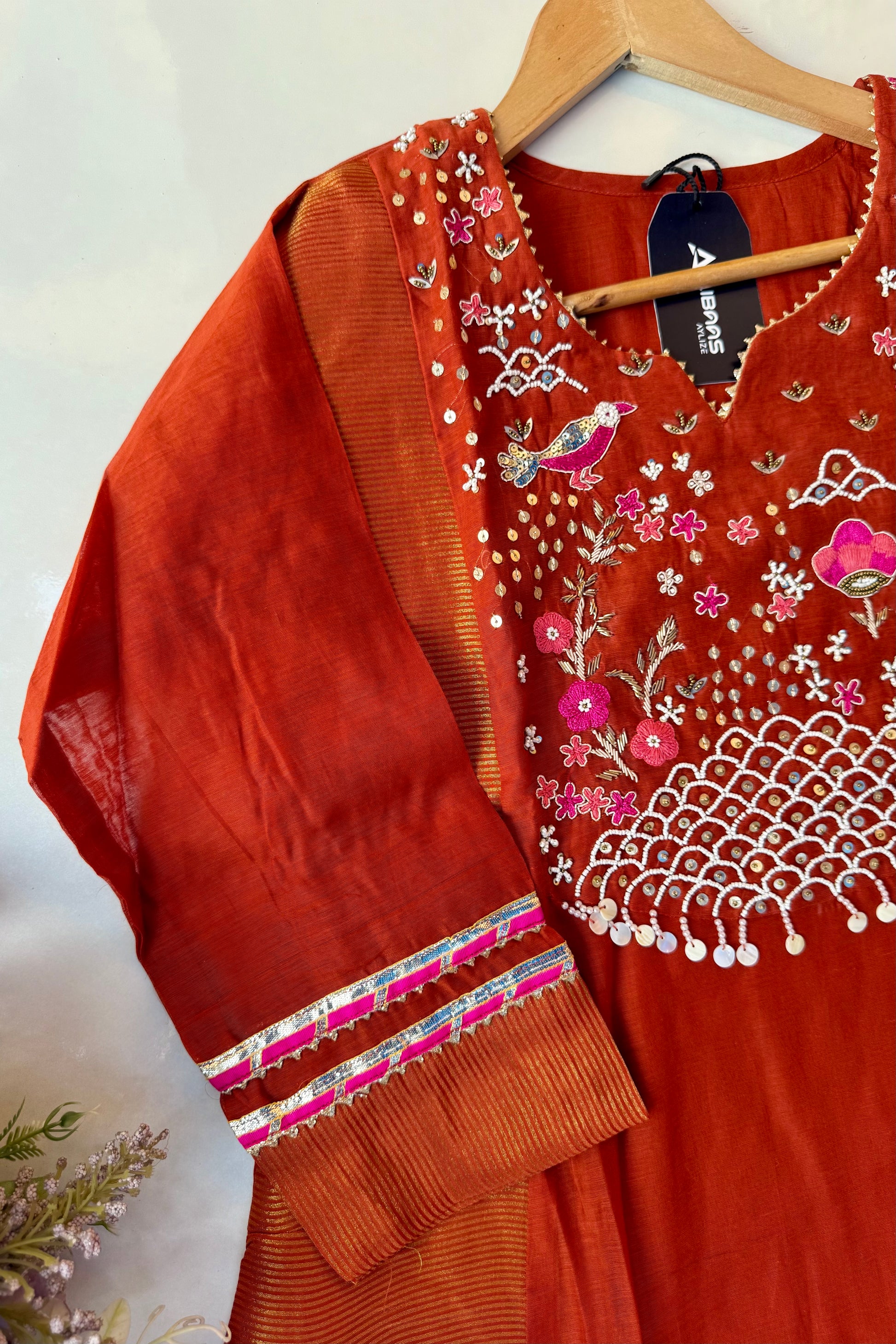“Ishani” Premium Mul Chanderi A line Anarkali Kurta Set