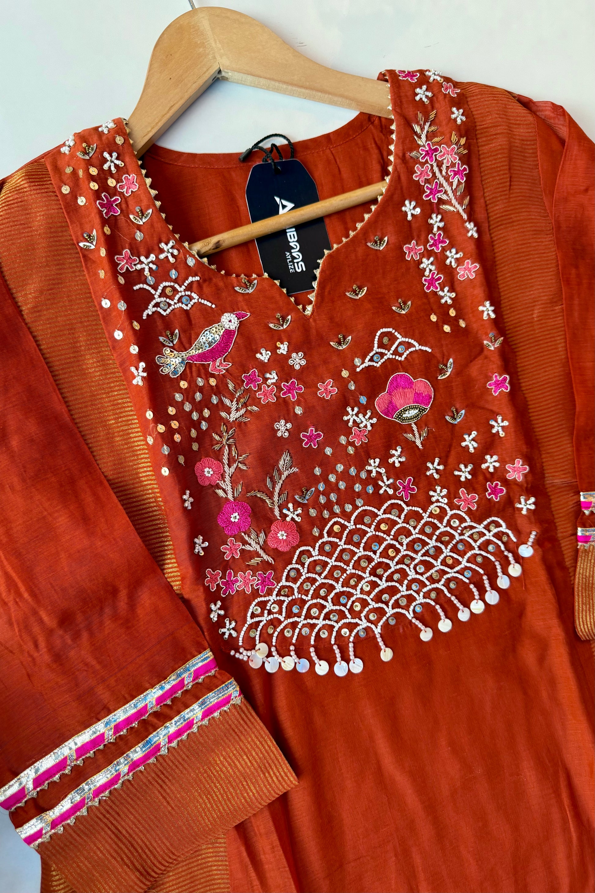 “Ishani” Premium Mul Chanderi A line Anarkali Kurta Set