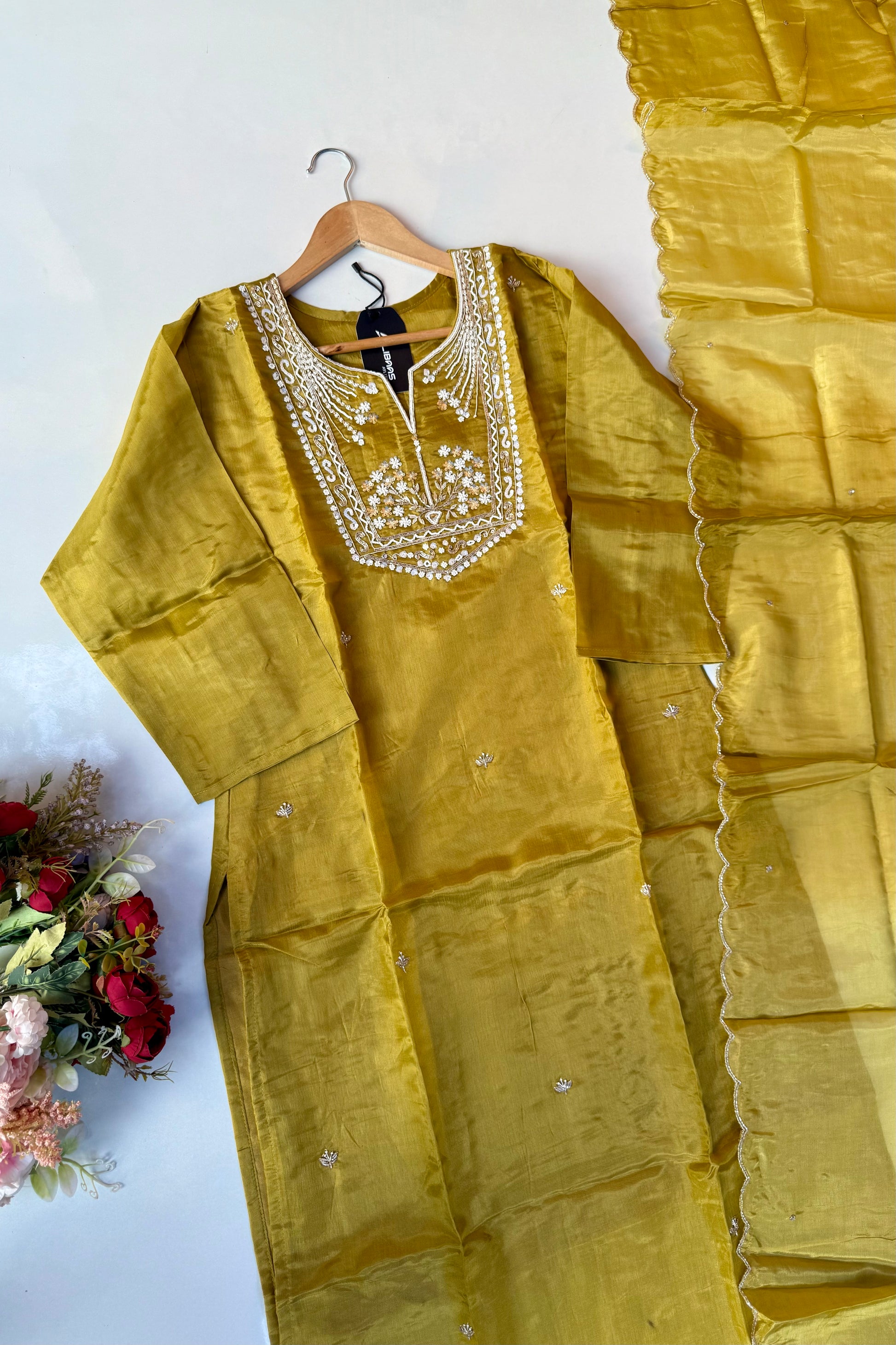 “Shama” Beautiful party wear Tissue silk kurta set