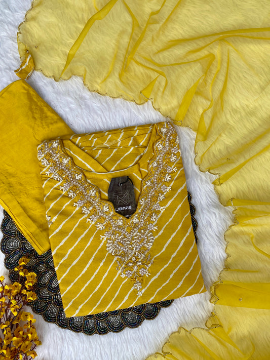 “Mahtab” Beautiful yellow dola silk set 🛍️