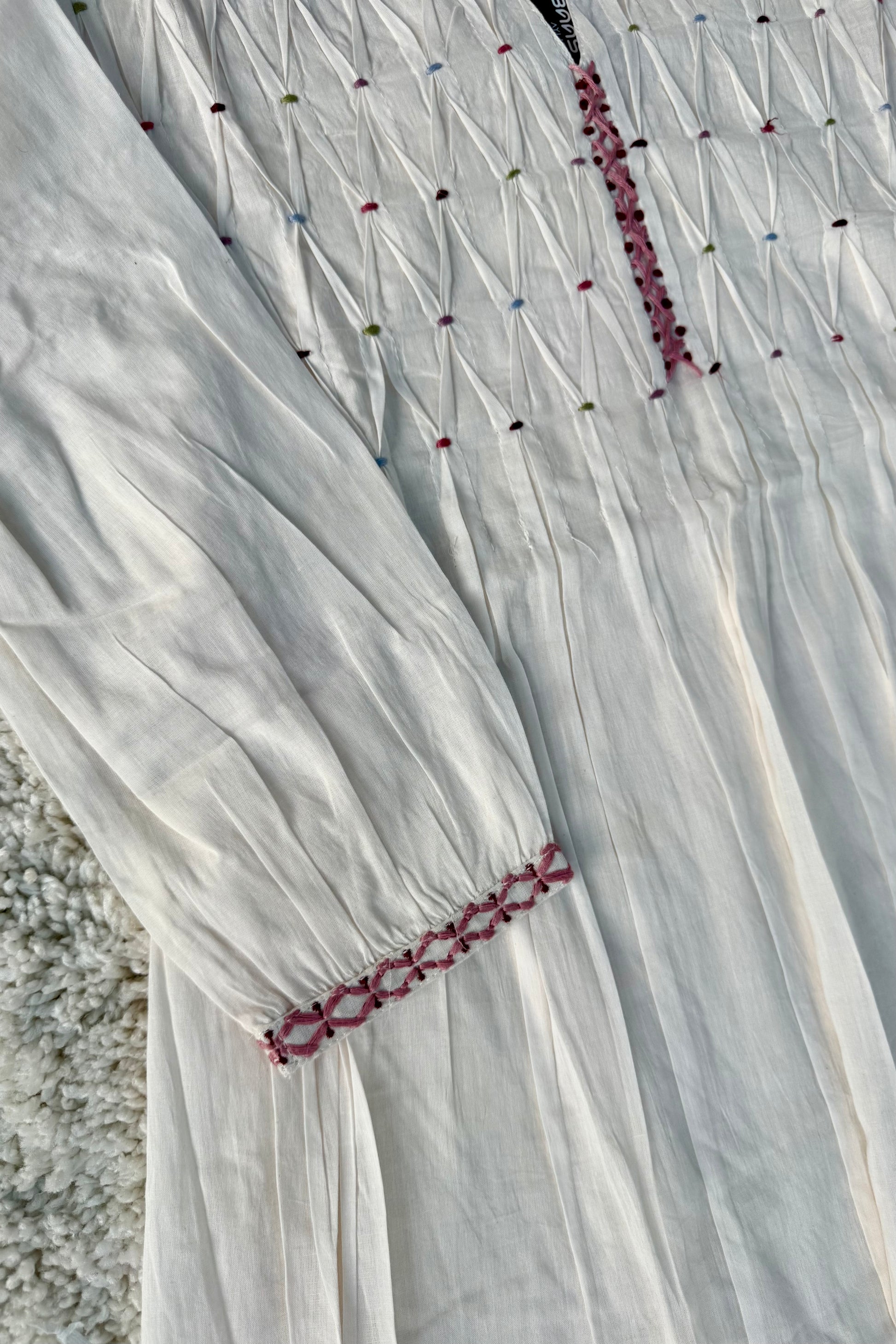 ✨AZ06 - Premium Off White Cotton Anarkali Kurta set