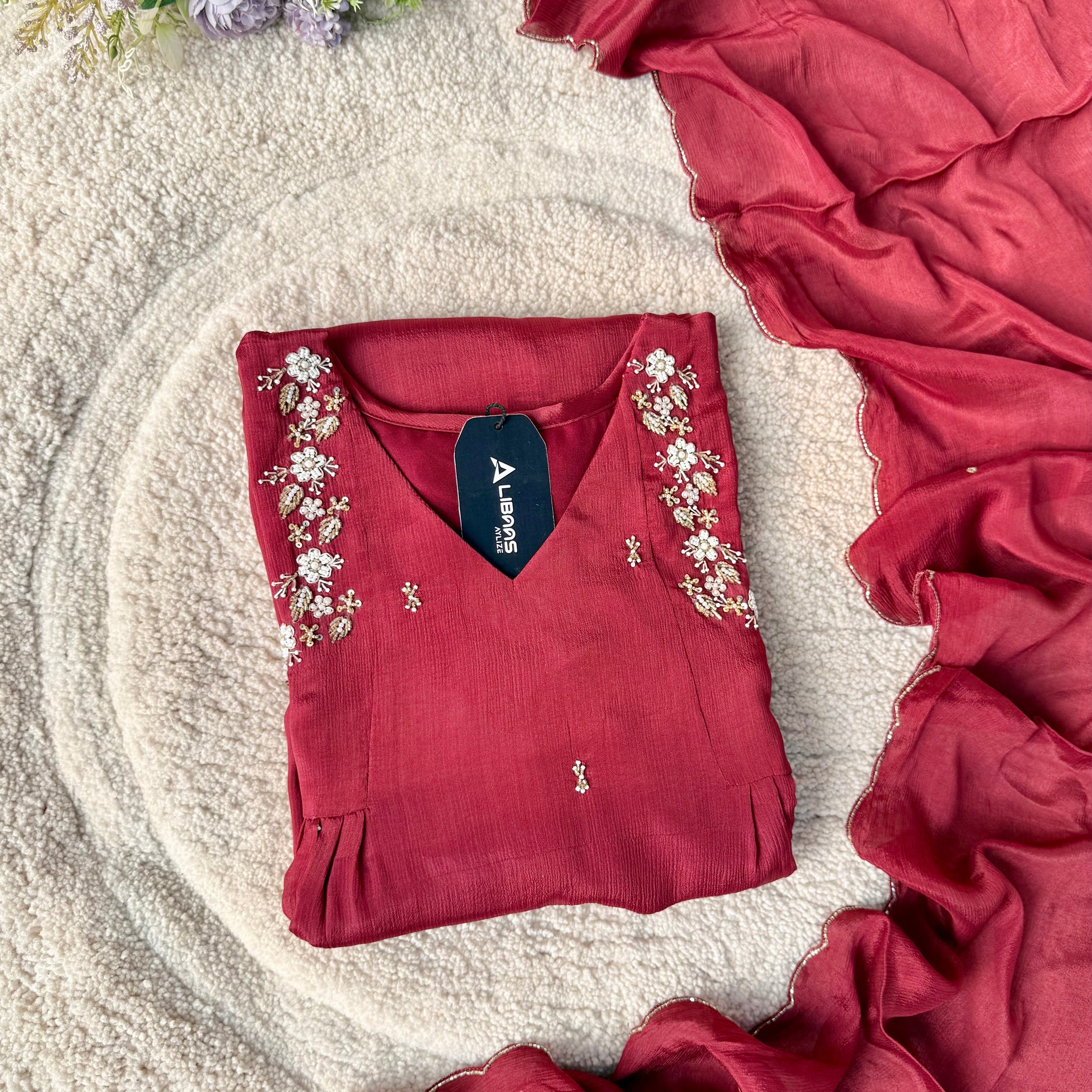 “Zayna” Premium Chinnon anarkali kurta set