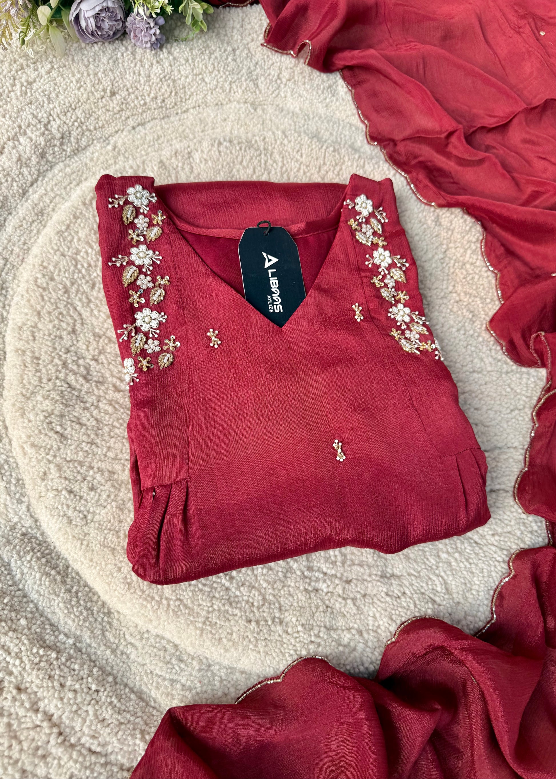 “Zayna” Premium Chinnon anarkali kurta set