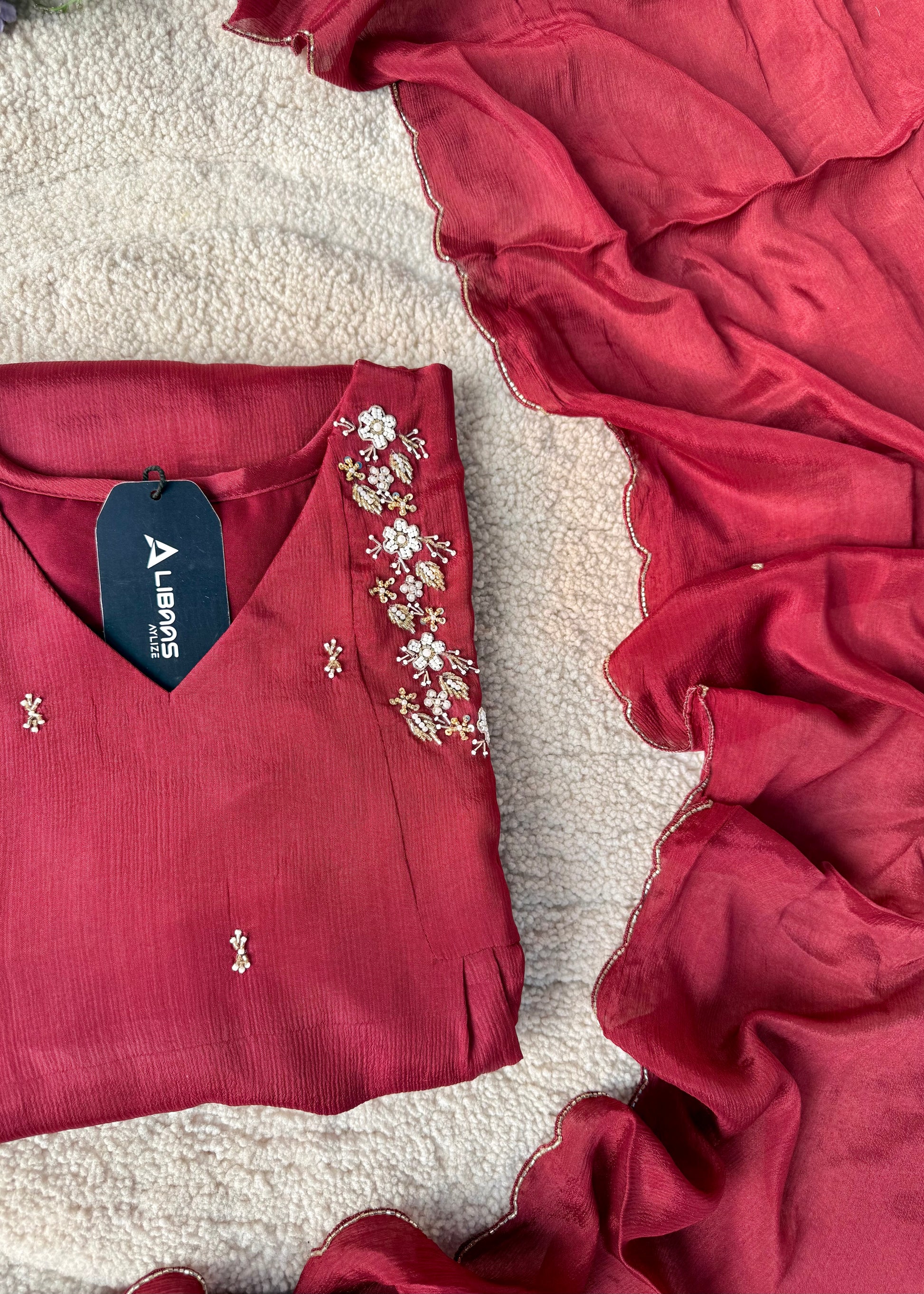 “Zayna” Premium Chinnon anarkali kurta set