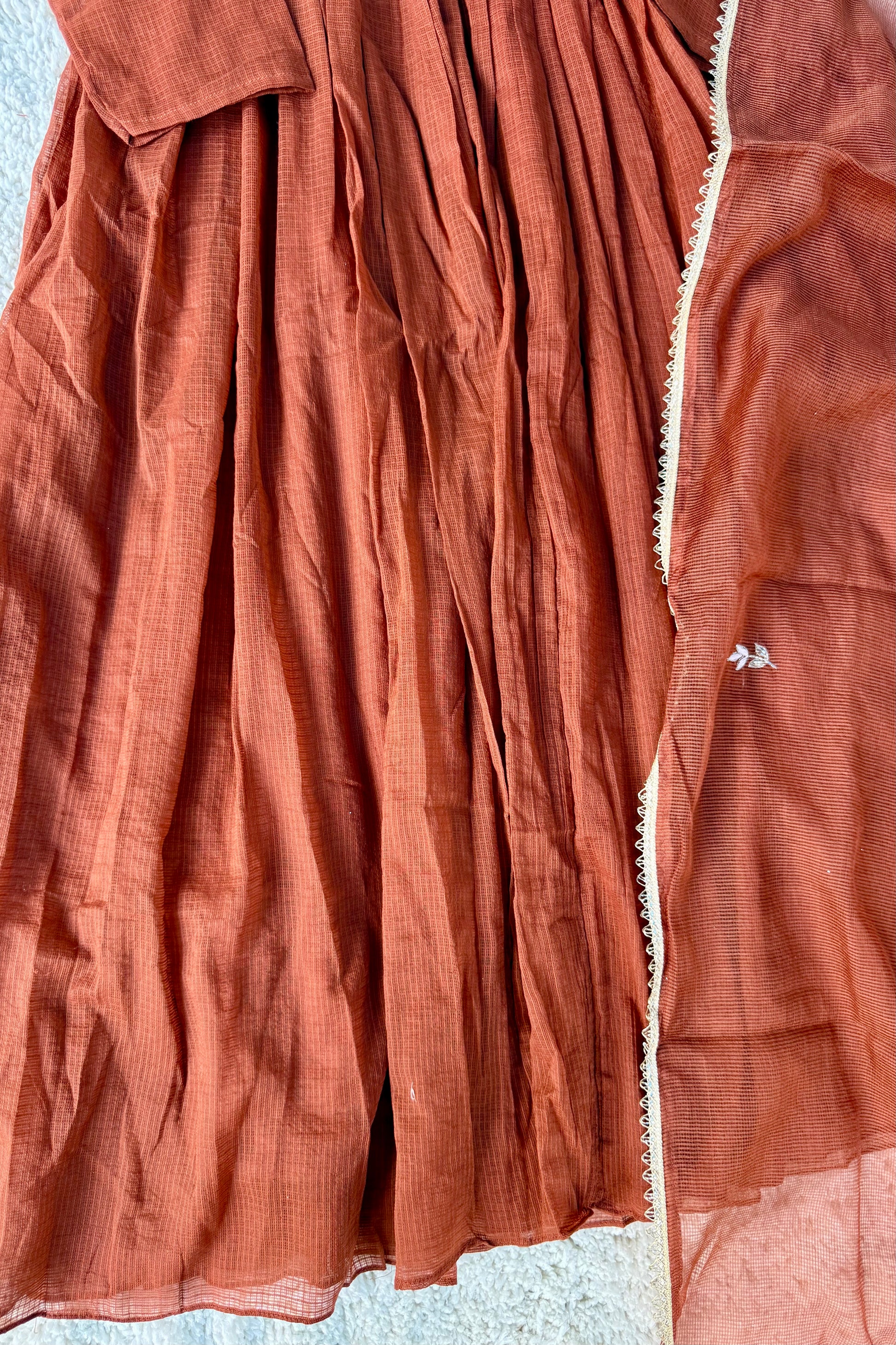 ✨AZ04 - Premium Cocoa Brown Kota Anarkali Kurta set