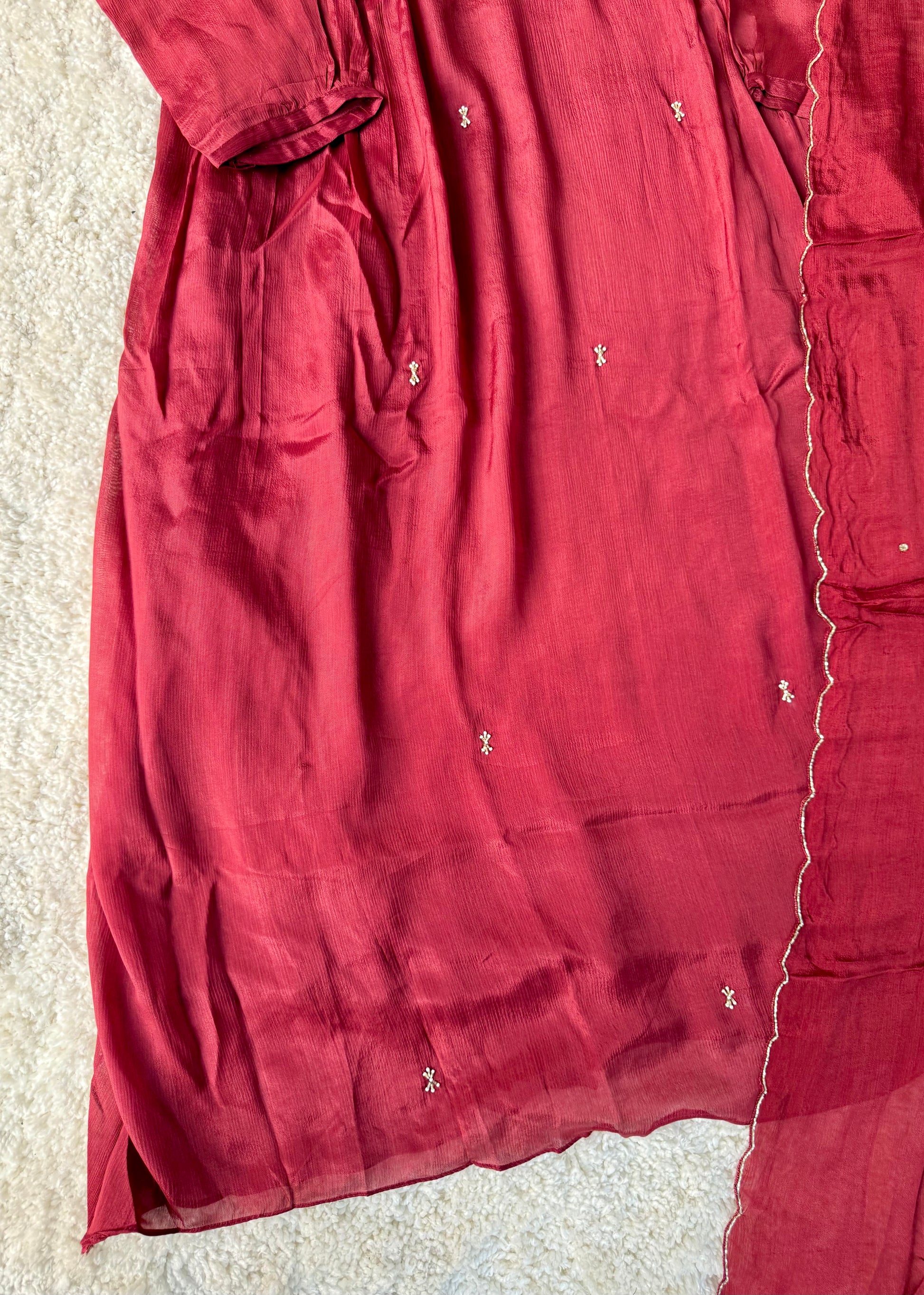 “Zayna” Premium Chinnon anarkali kurta set