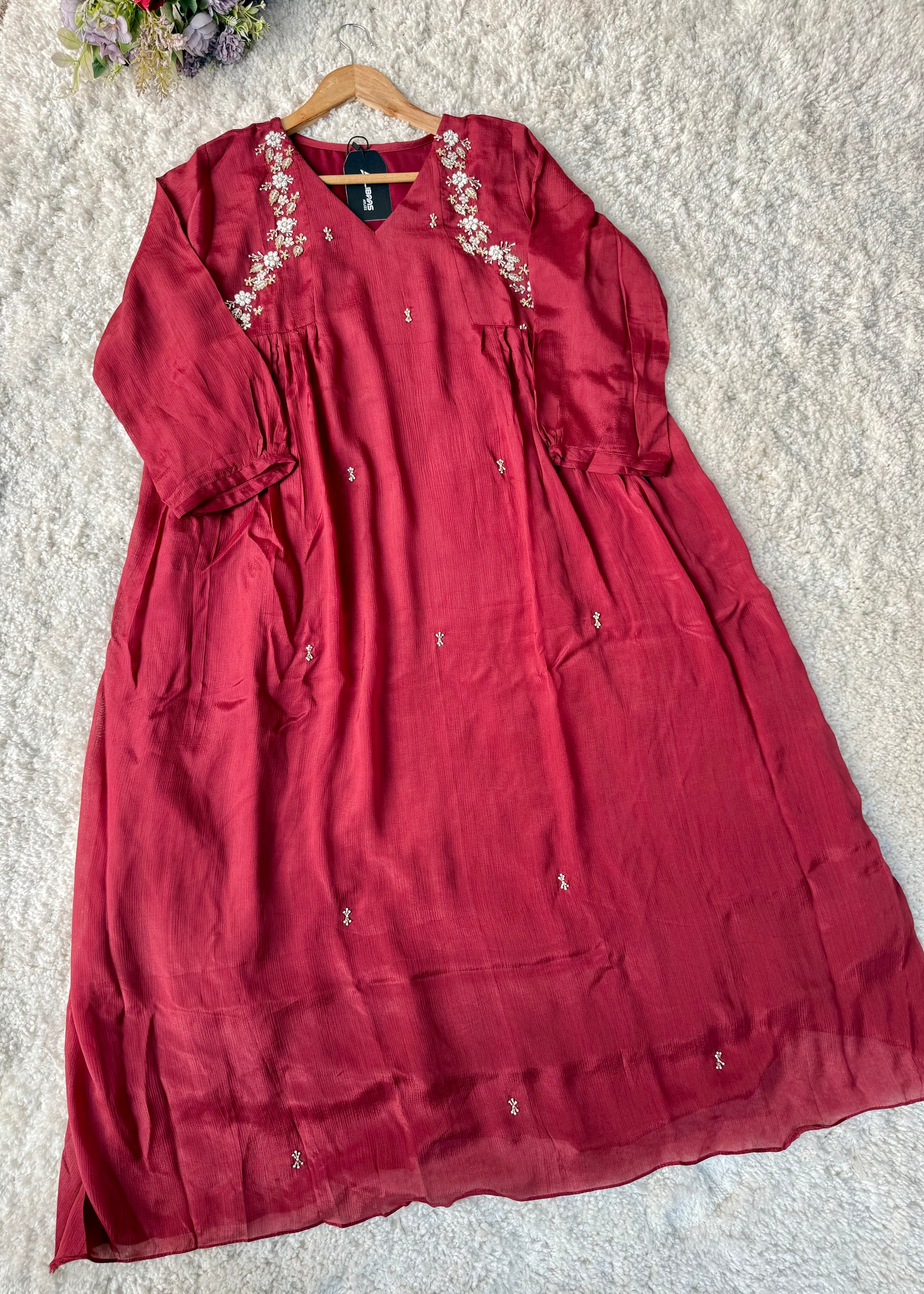 “Zayna” Premium Chinnon anarkali kurta set