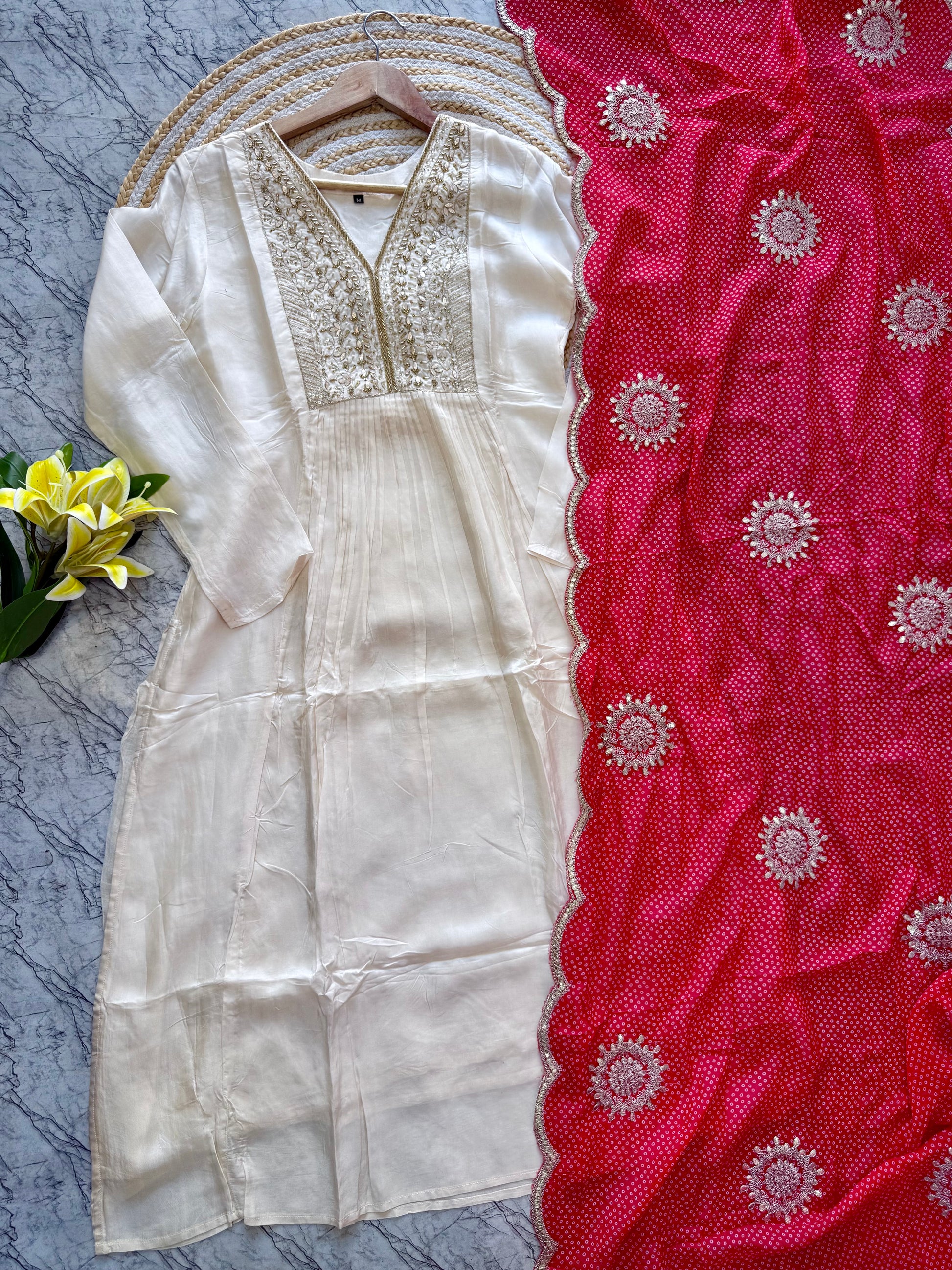 “Nirali” Beautiful A line tissue silk kurti set