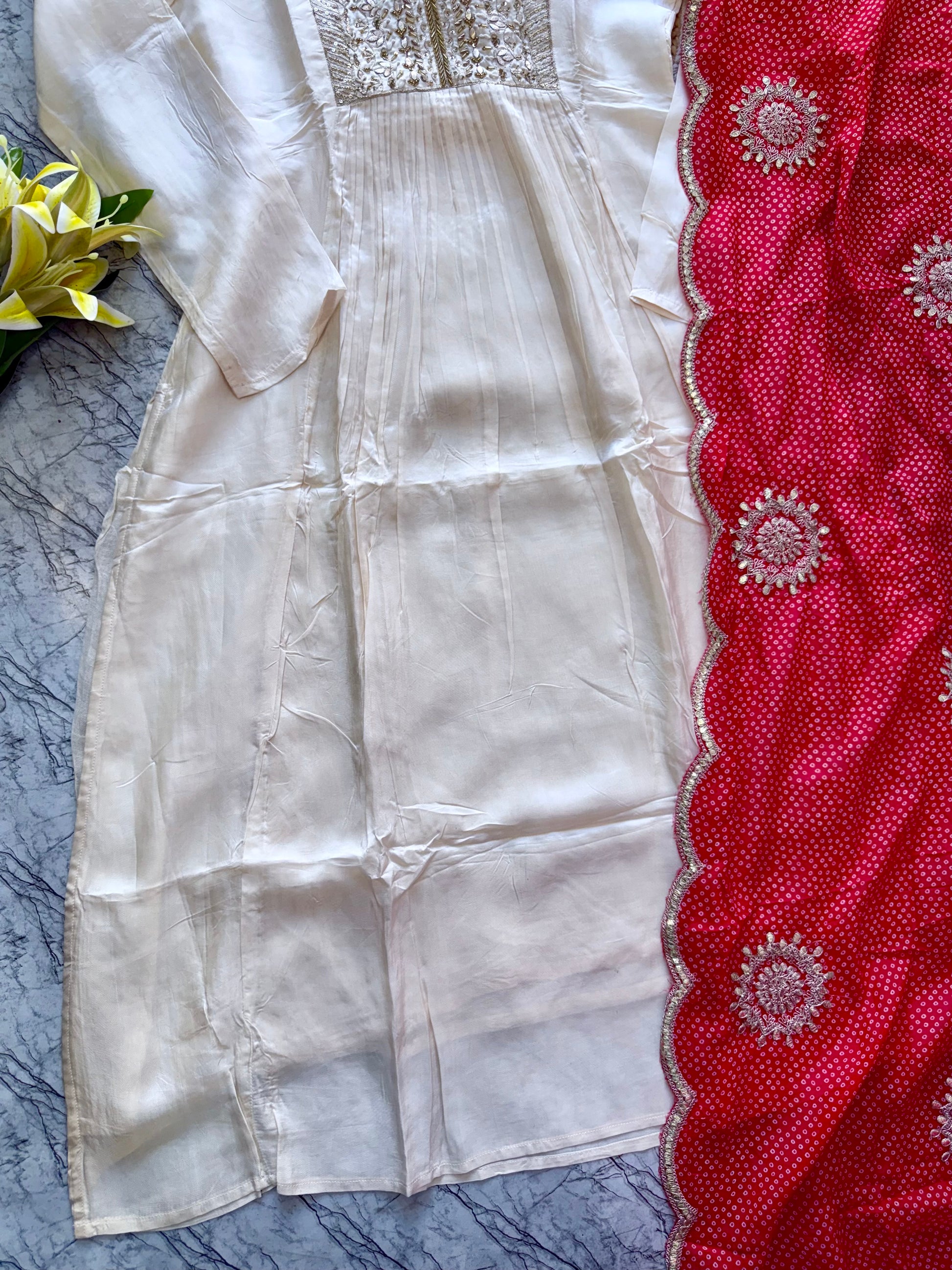 “Nirali” Beautiful A line tissue silk kurti set