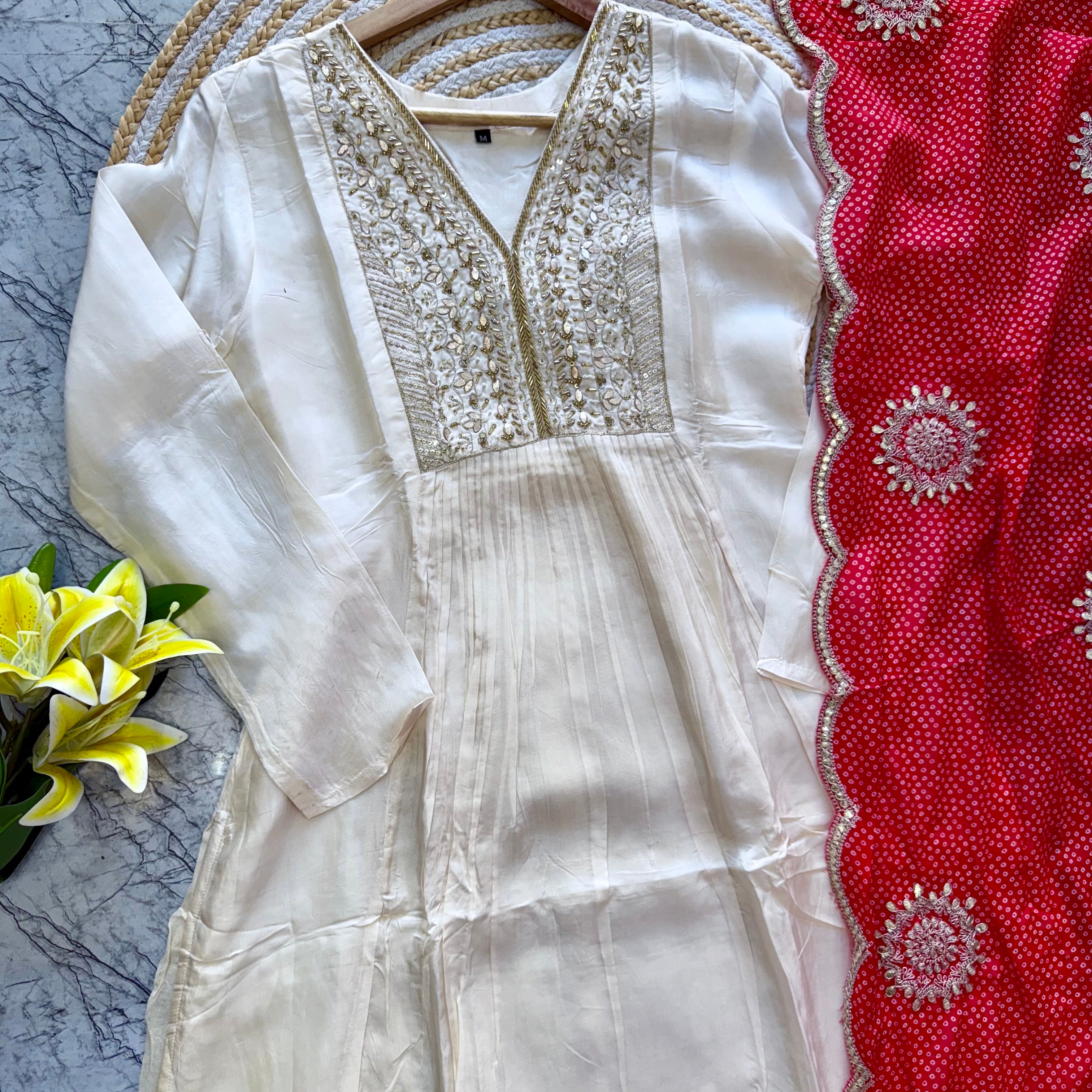 “Nirali” Beautiful A line tissue silk kurti set