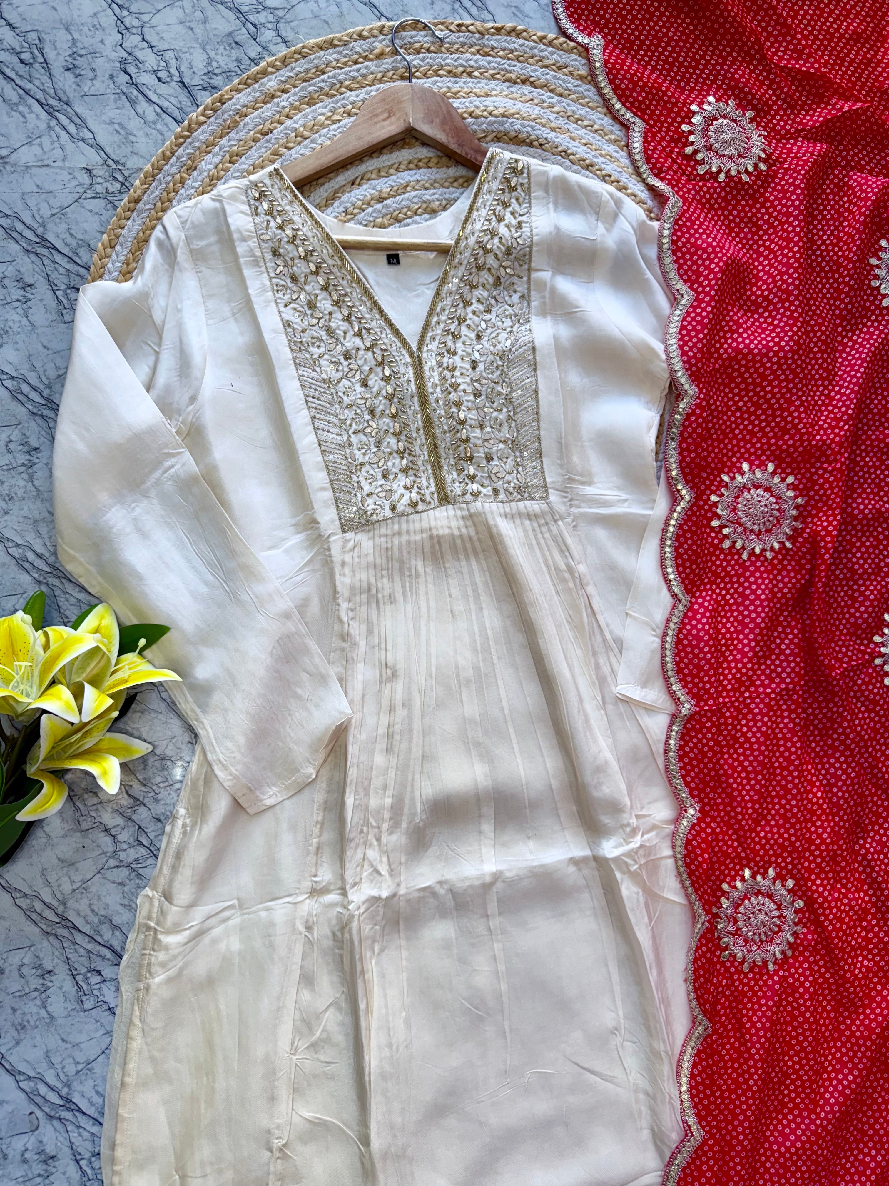 “Nirali” Beautiful A line tissue silk kurti set