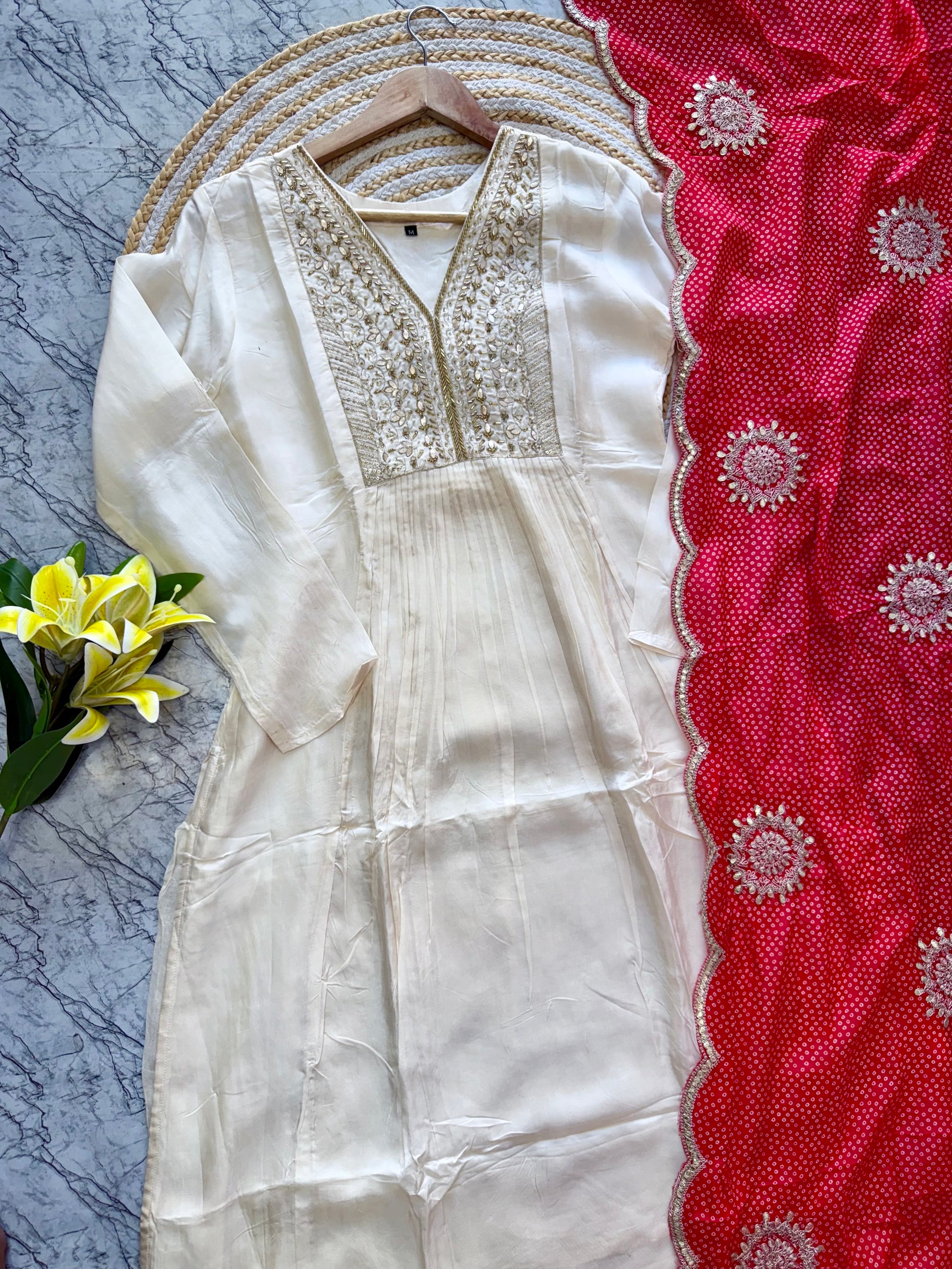 “Nirali” Beautiful A line tissue silk kurti set