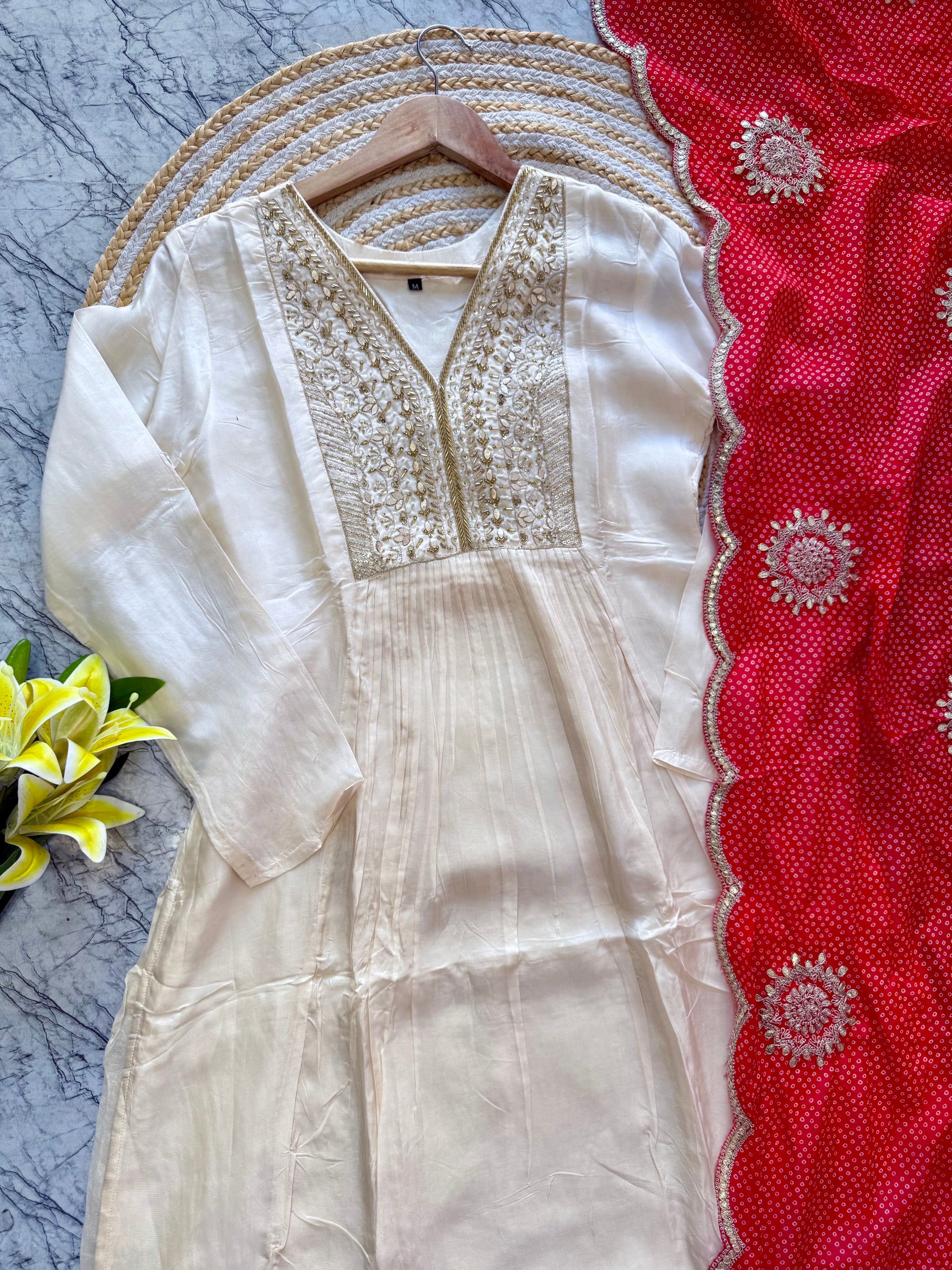 “Nirali” Beautiful A line tissue silk kurti set