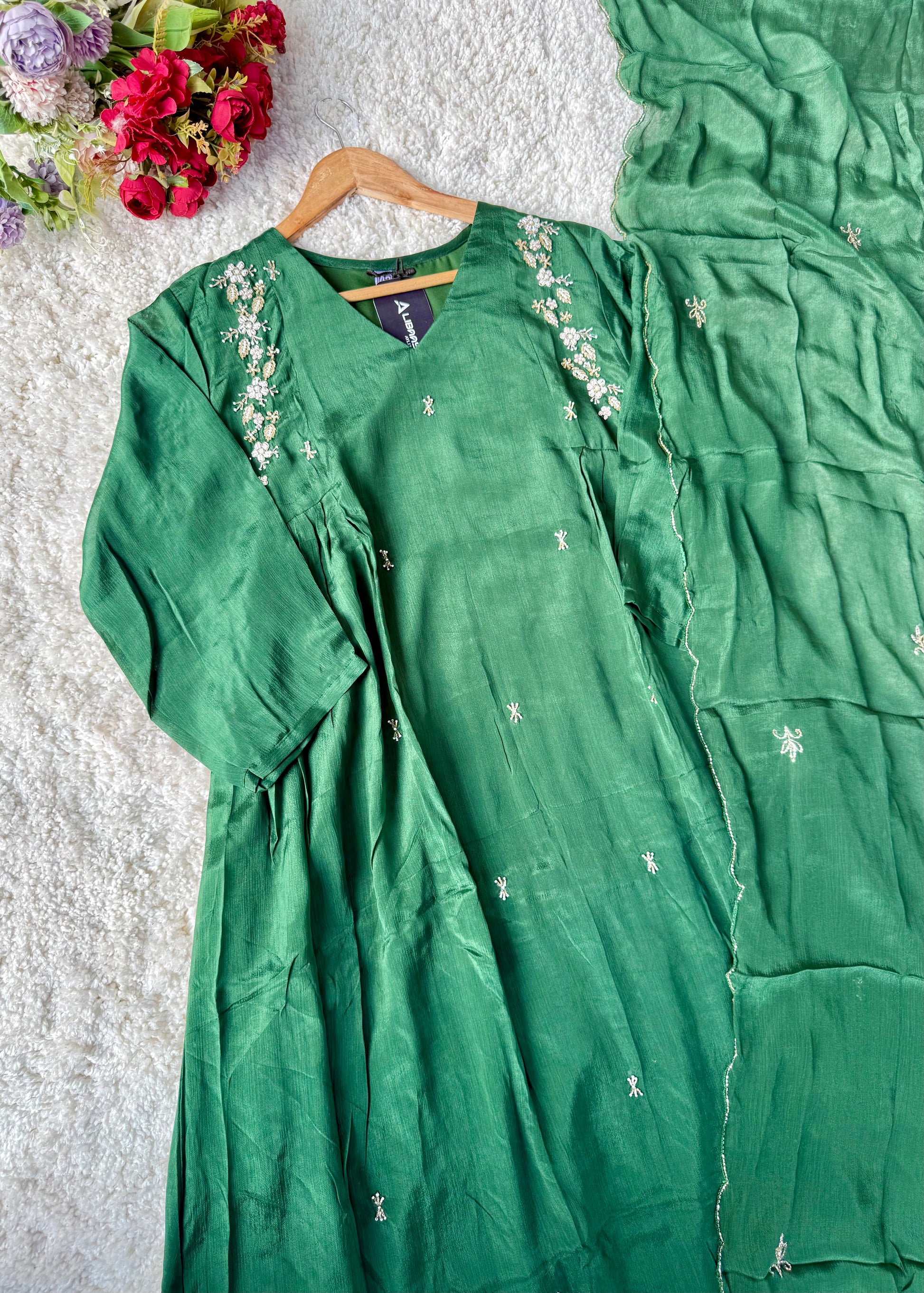 “Zayna” Premium Chinnon anarkali kurta set