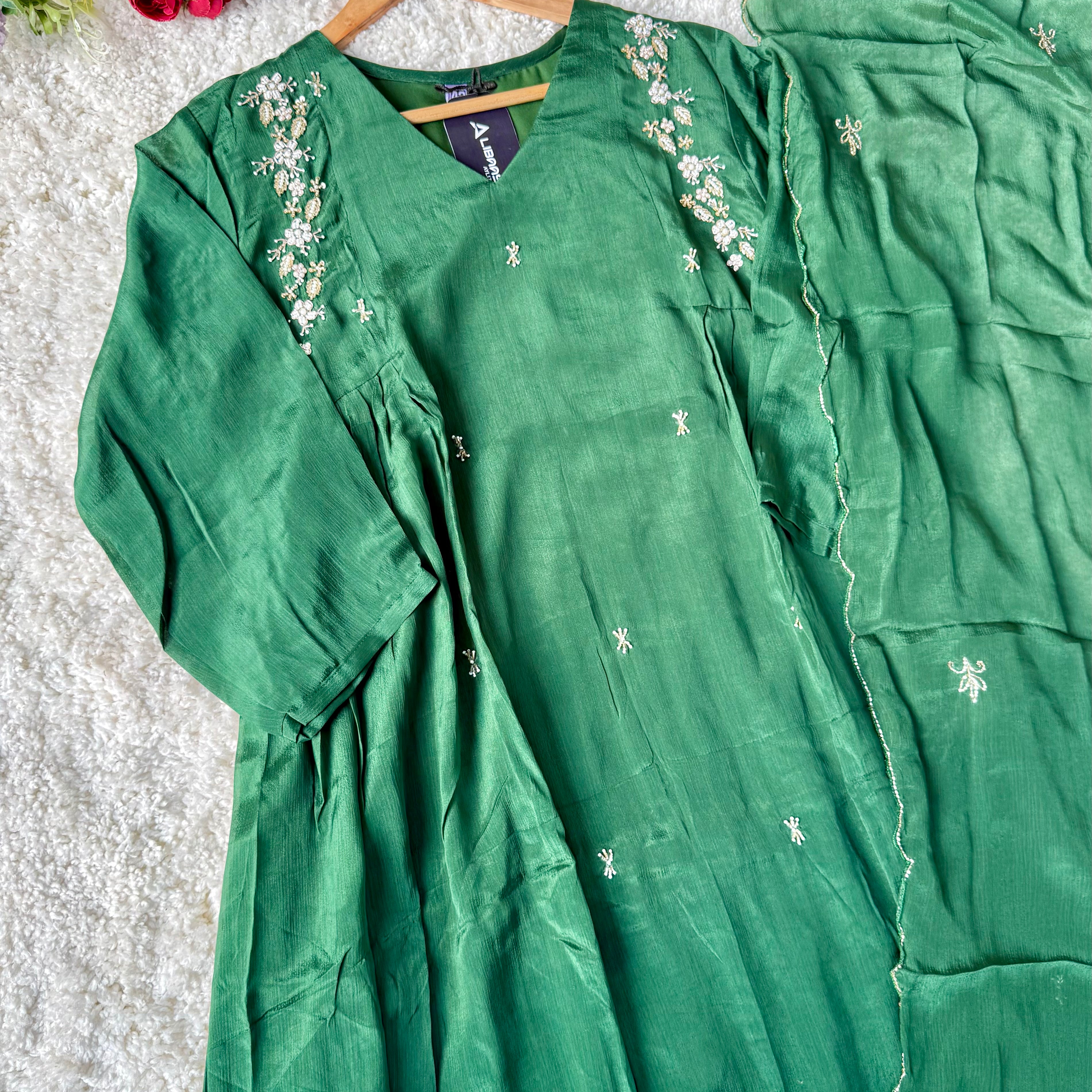 “Zayna” Premium Chinnon anarkali kurta set