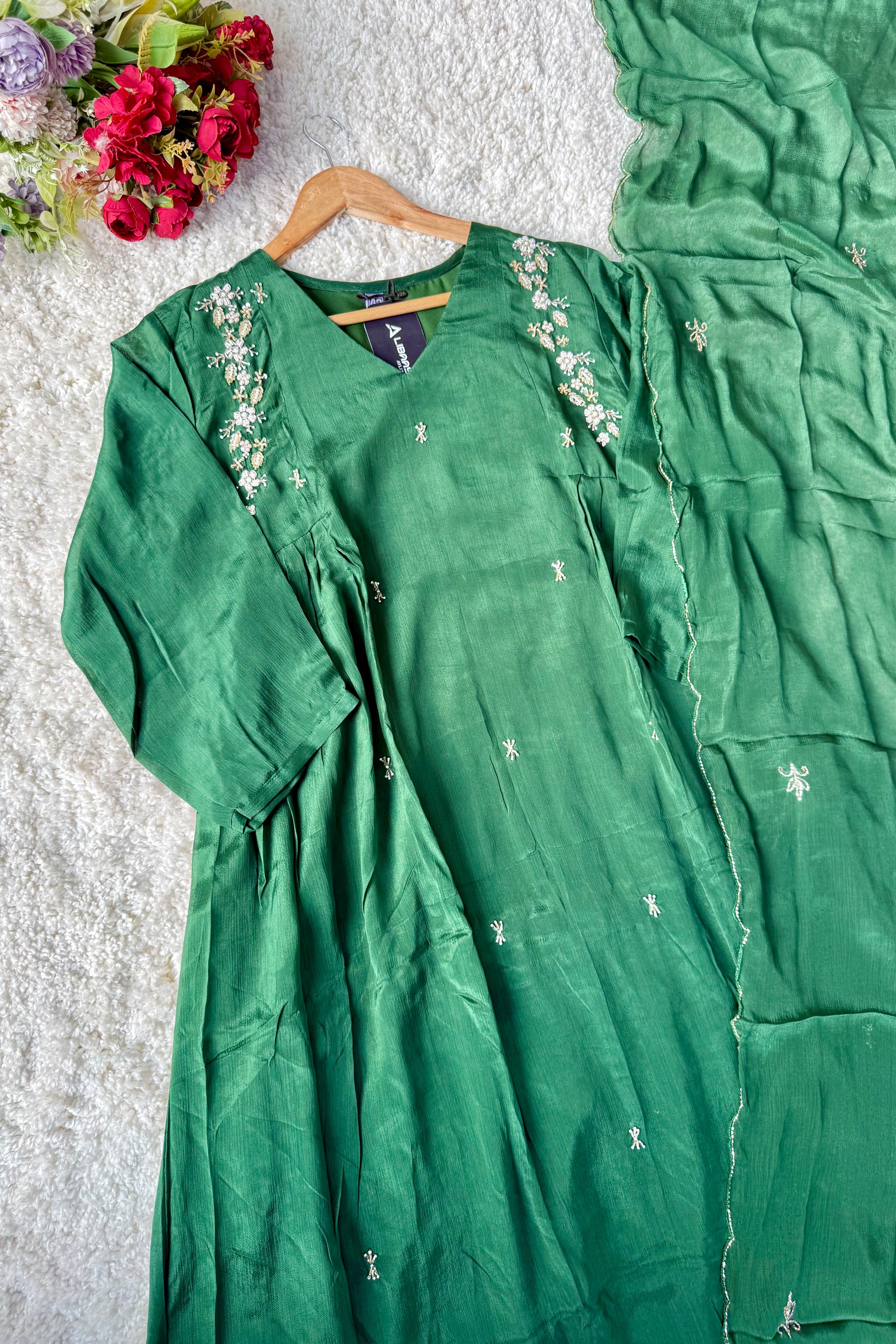 “Zayna” Premium Chinnon anarkali kurta set