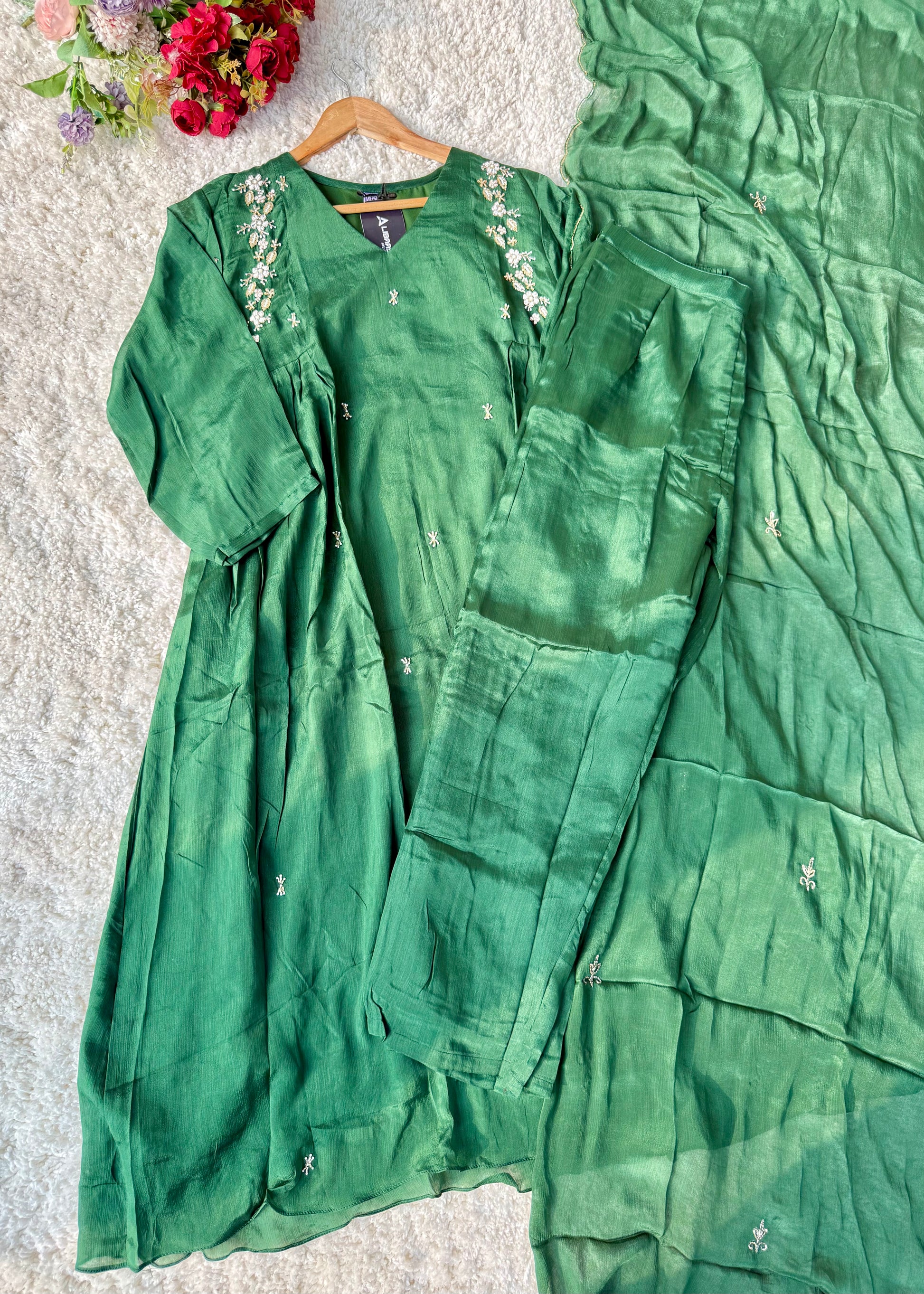 “Zayna” Premium Chinnon anarkali kurta set