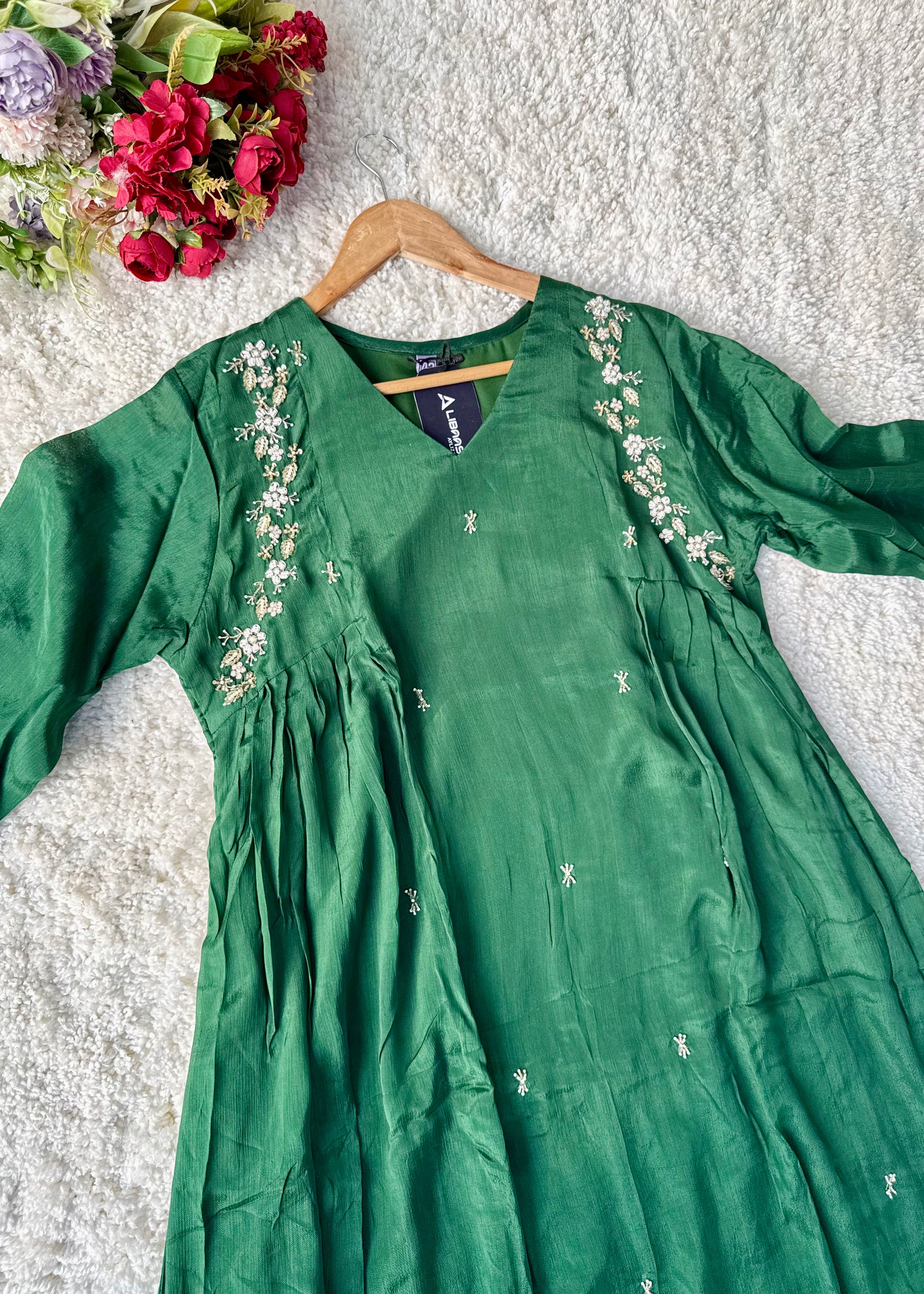 “Zayna” Premium Chinnon anarkali kurta set