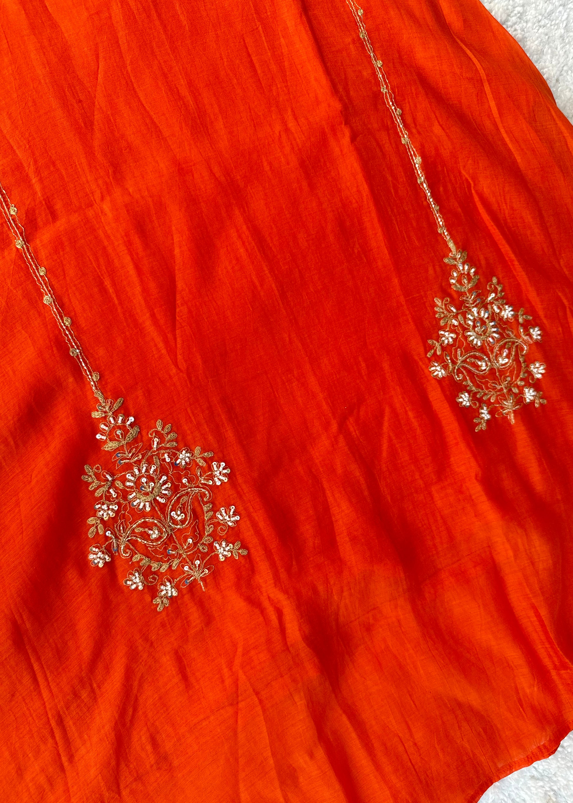 💕”Nayra – Premium Mul Chanderi A-Line Kurta Set