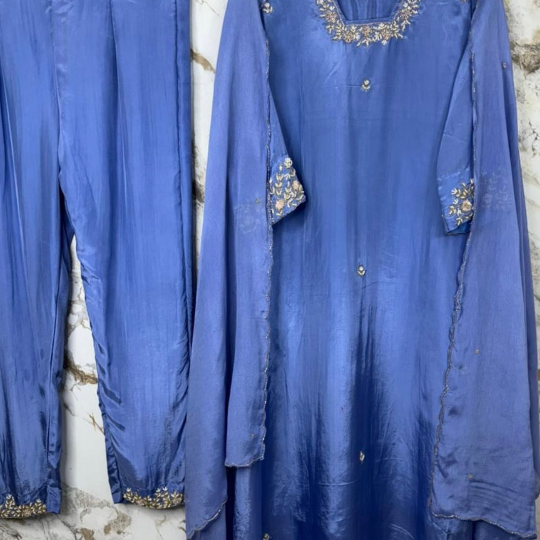 “Inayat” Premium Tissue silk handcrafted kurta set