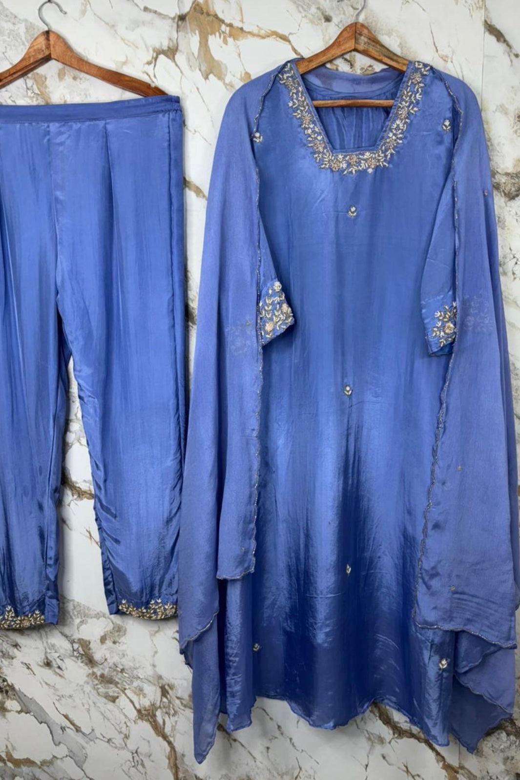 “Inayat” Premium Tissue silk handcrafted kurta set