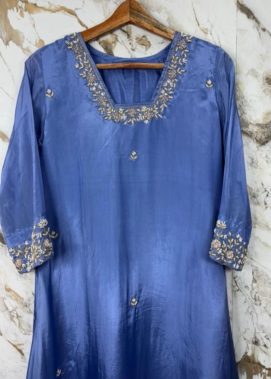“Inayat” Premium Tissue silk handcrafted kurta set