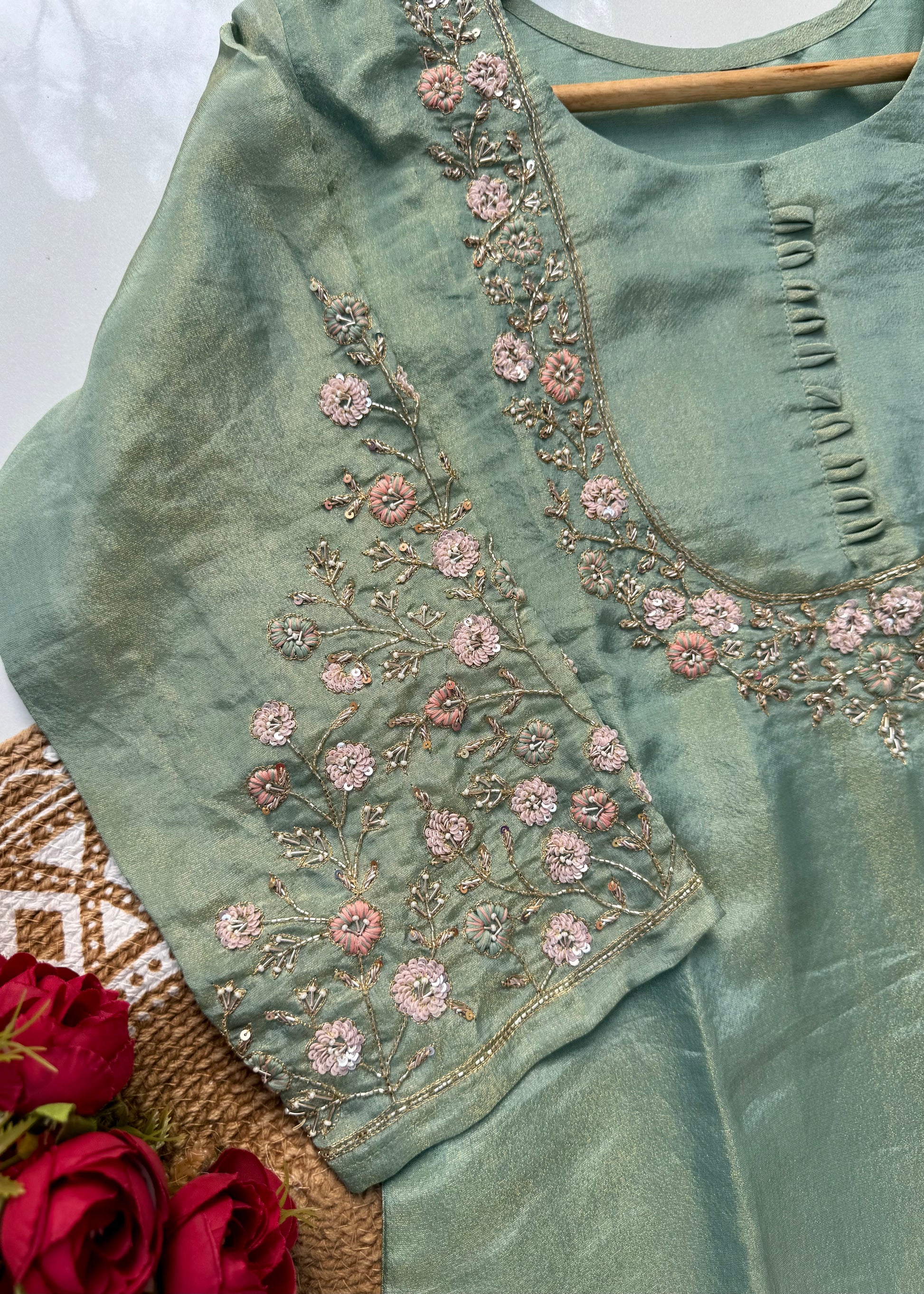 “Naayaab” Premium Tissue silk handcrafted kurta set