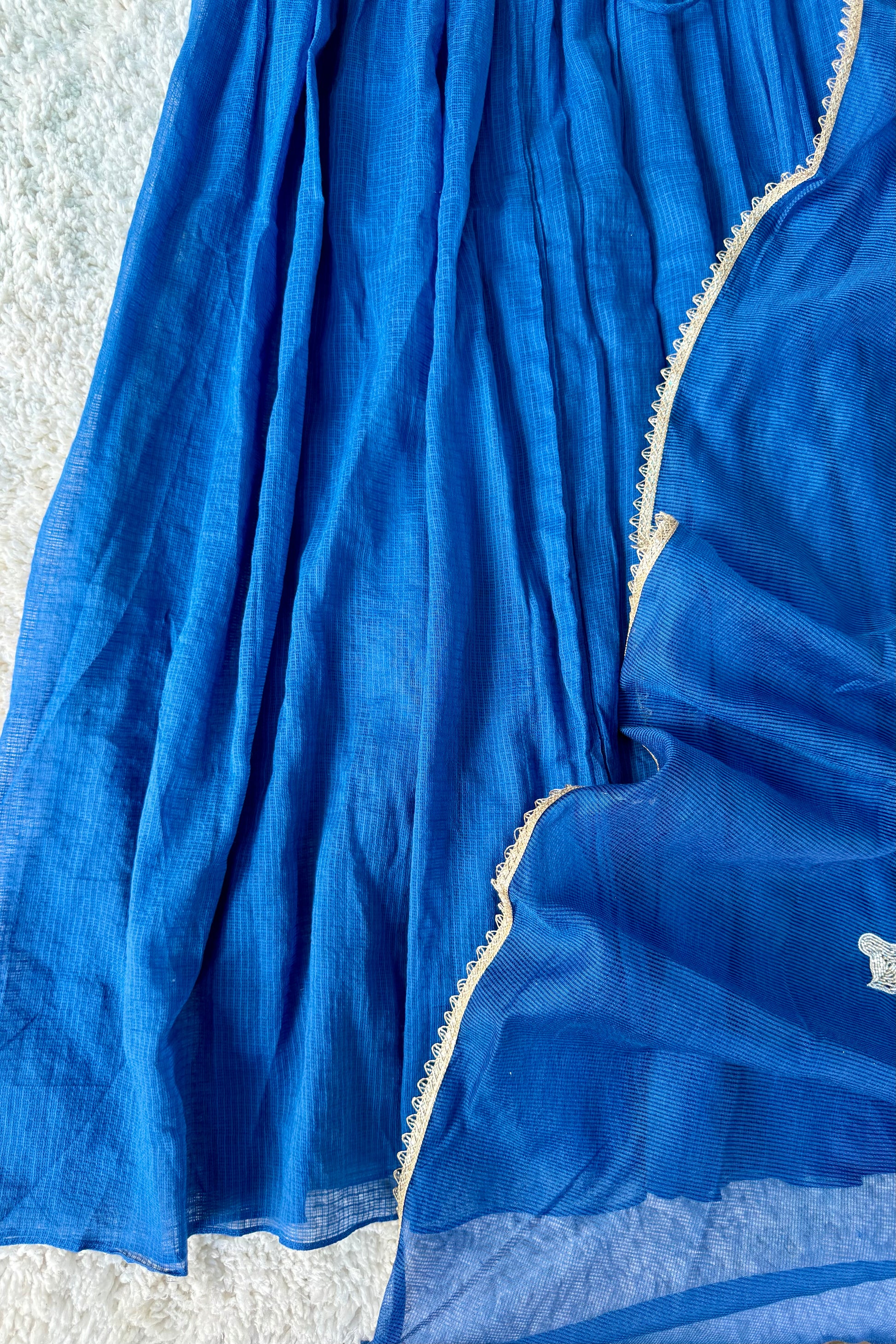 ✨AZ20 - Premium Blue Kota Anarkali Kurta set