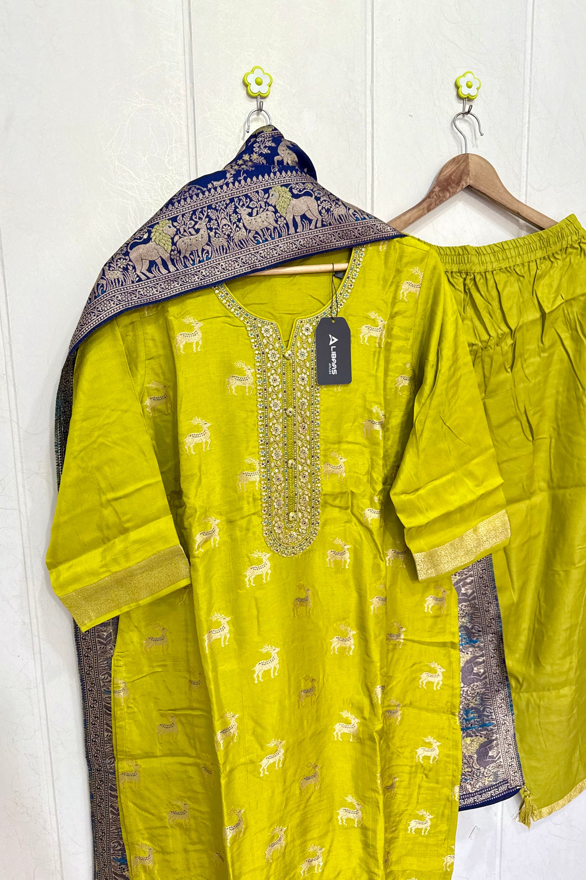 “AMRITA” Festive wear Jacquard silk kurta bottom with dupatta set