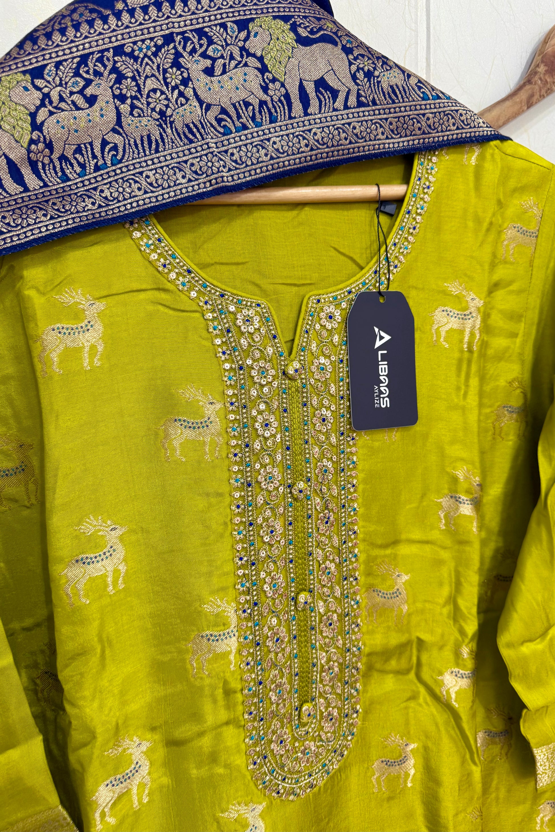 “AMRITA” Festive wear Jacquard silk kurta bottom with dupatta set