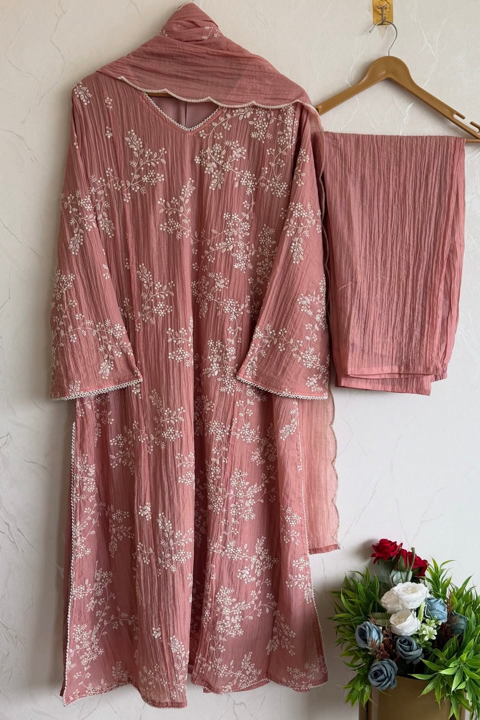 “Elina” Premium Imported Crushed A Line Suit set 🛍️