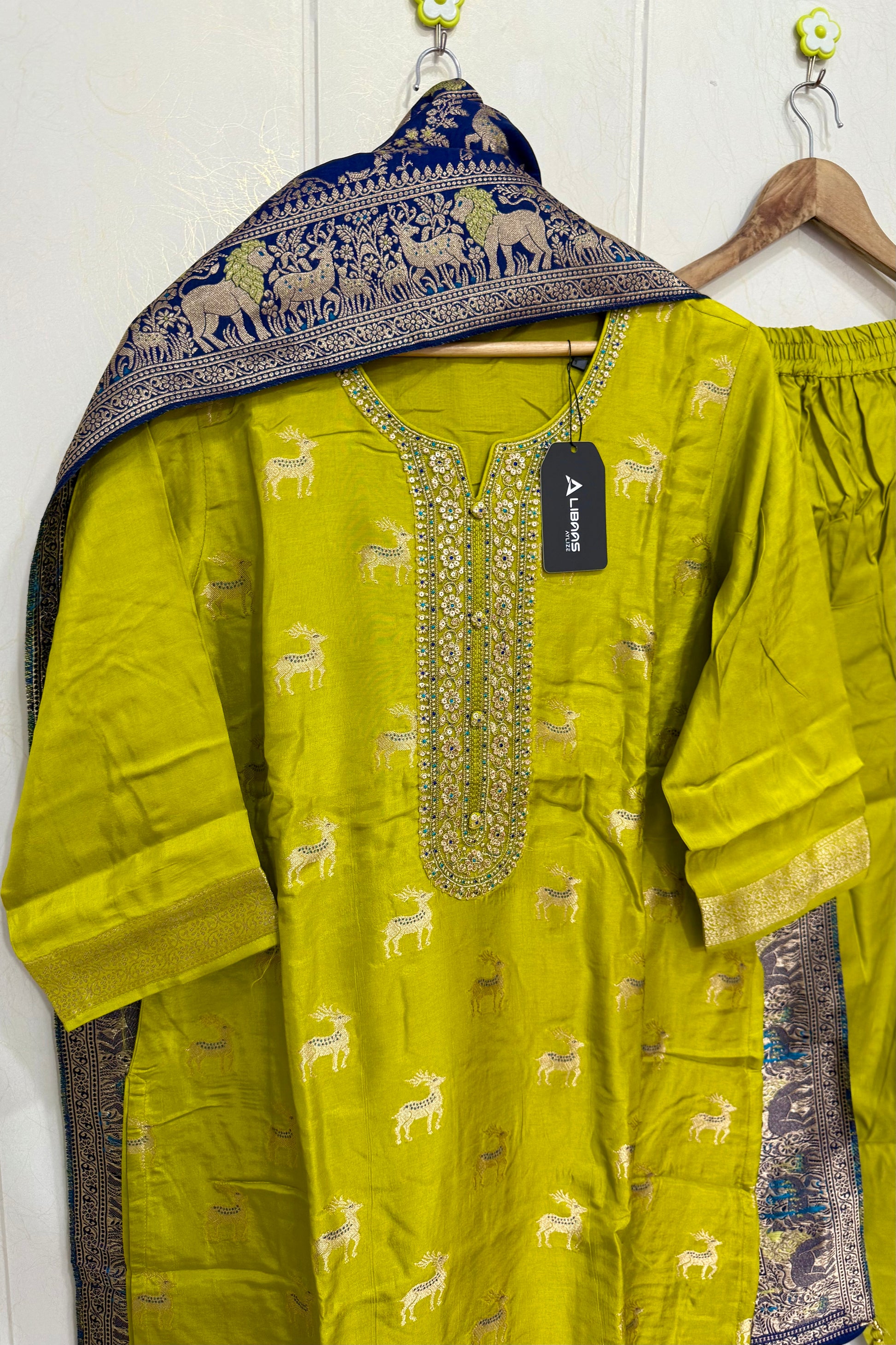 “AMRITA” Festive wear Jacquard silk kurta bottom with dupatta set