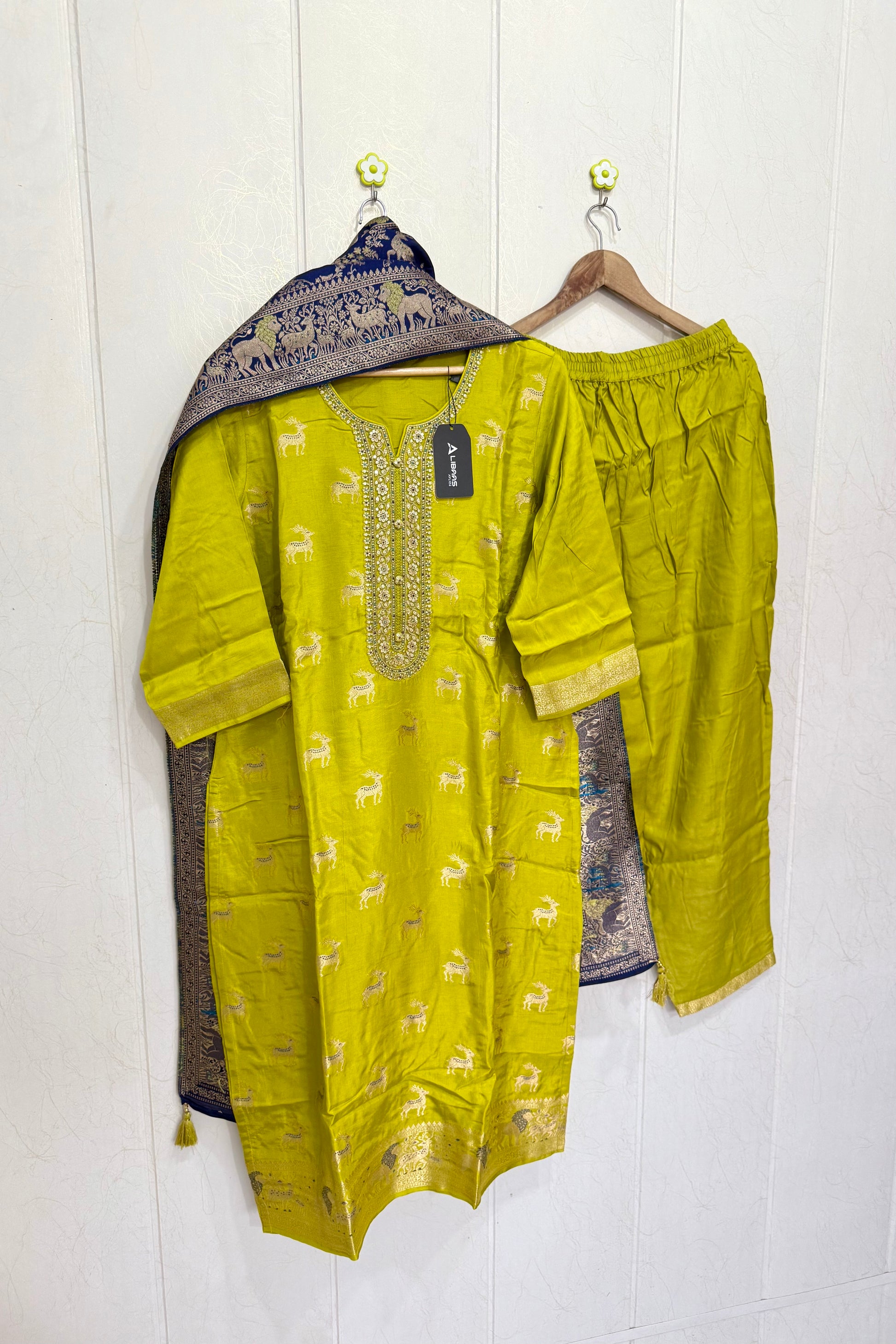 “AMRITA” Festive wear Jacquard silk kurta bottom with dupatta set