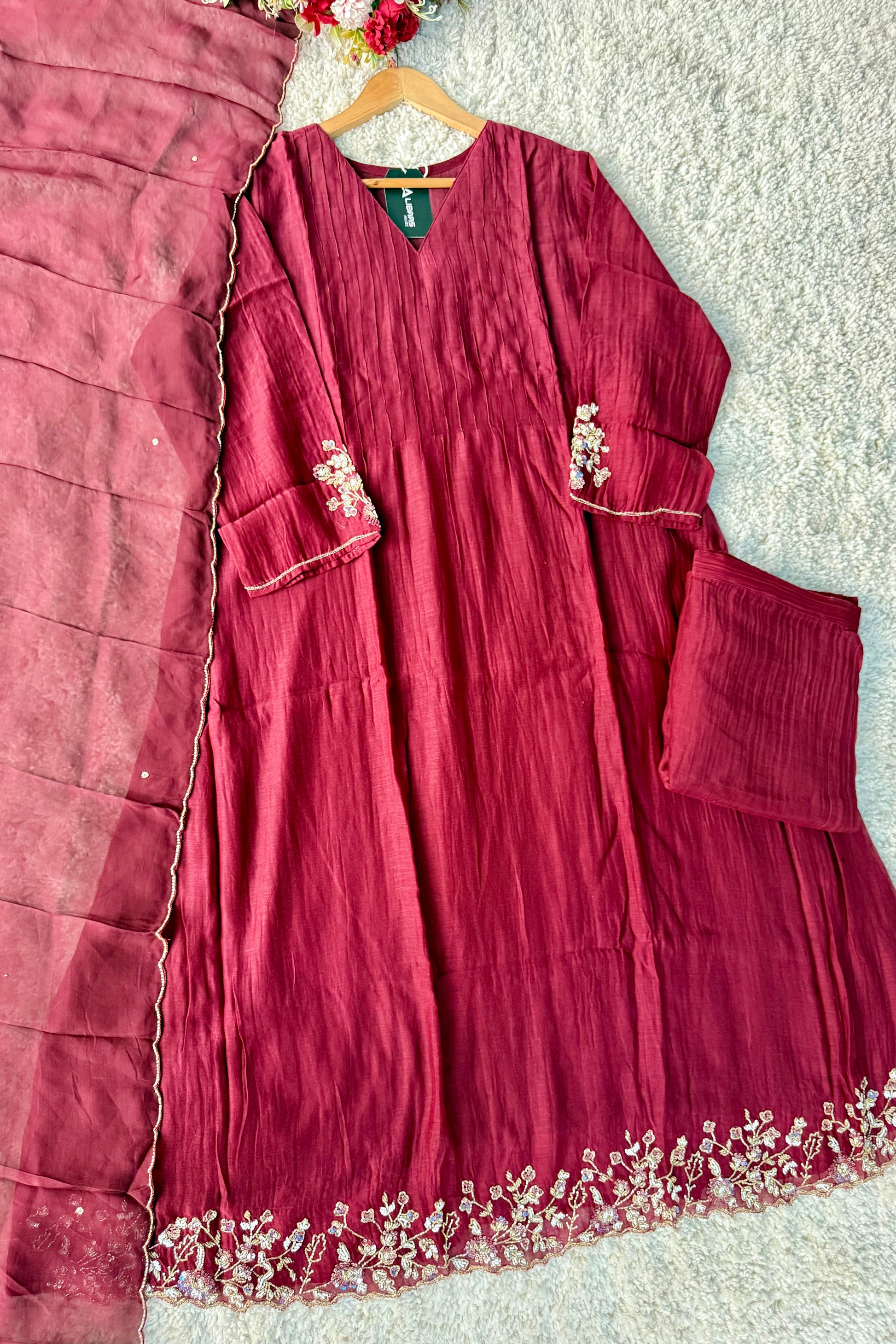 ✨”Auzan– Premium Mul Chanderi A-Line Kurta Set