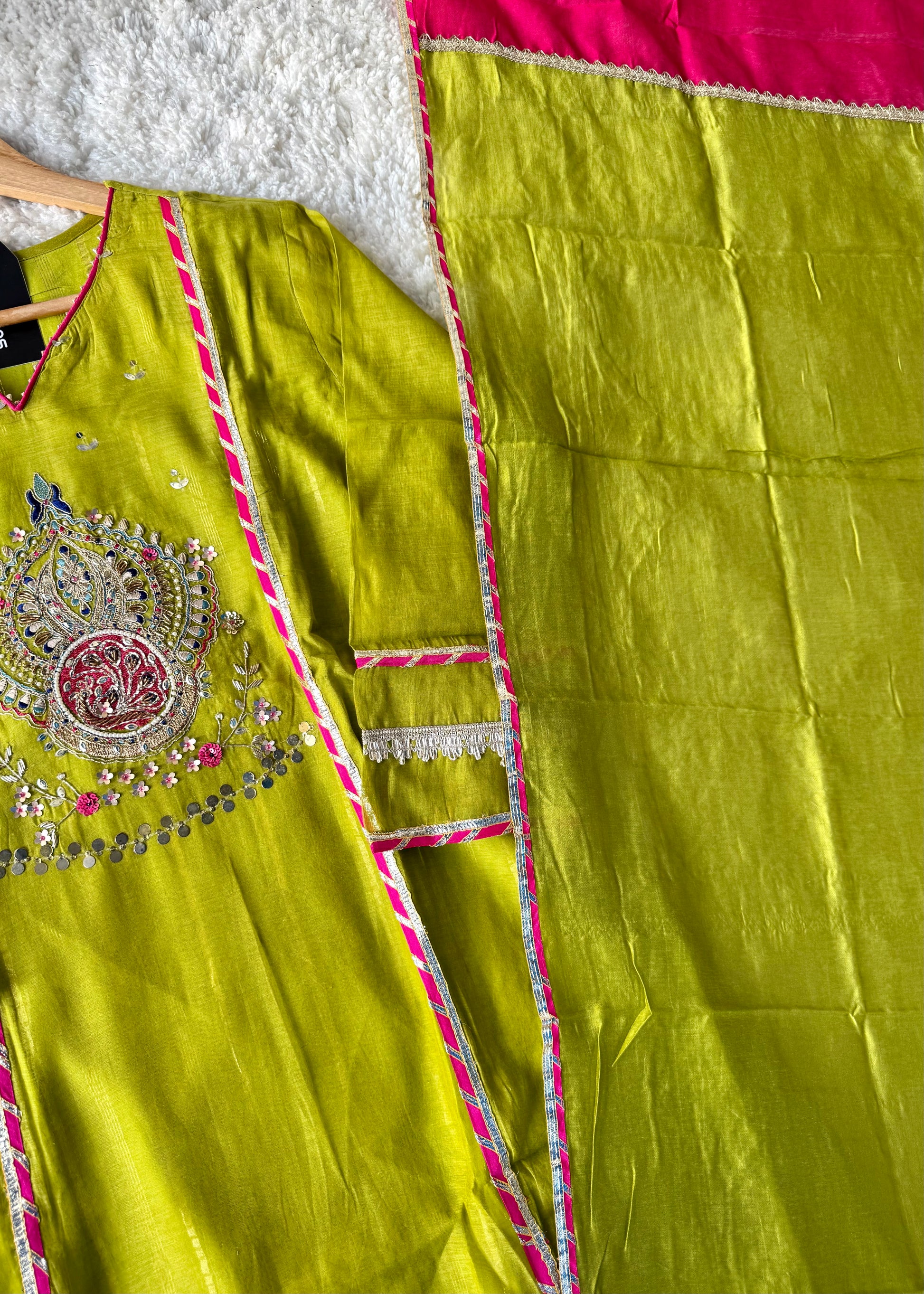 “Mehzaa” Weddings Special Mul Chanderi A-Line Anarkali Suit Set