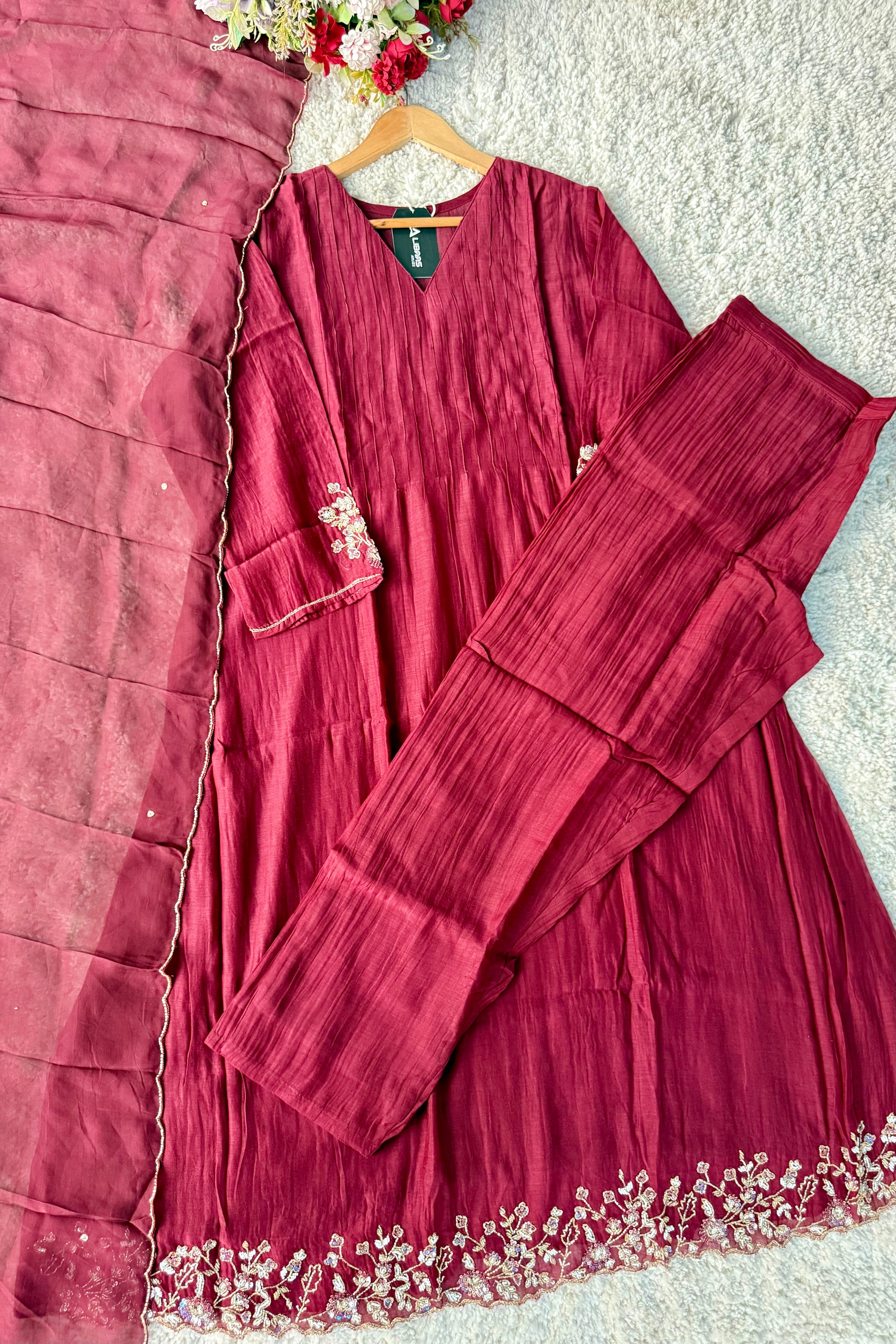 ✨”Auzan– Premium Mul Chanderi A-Line Kurta Set