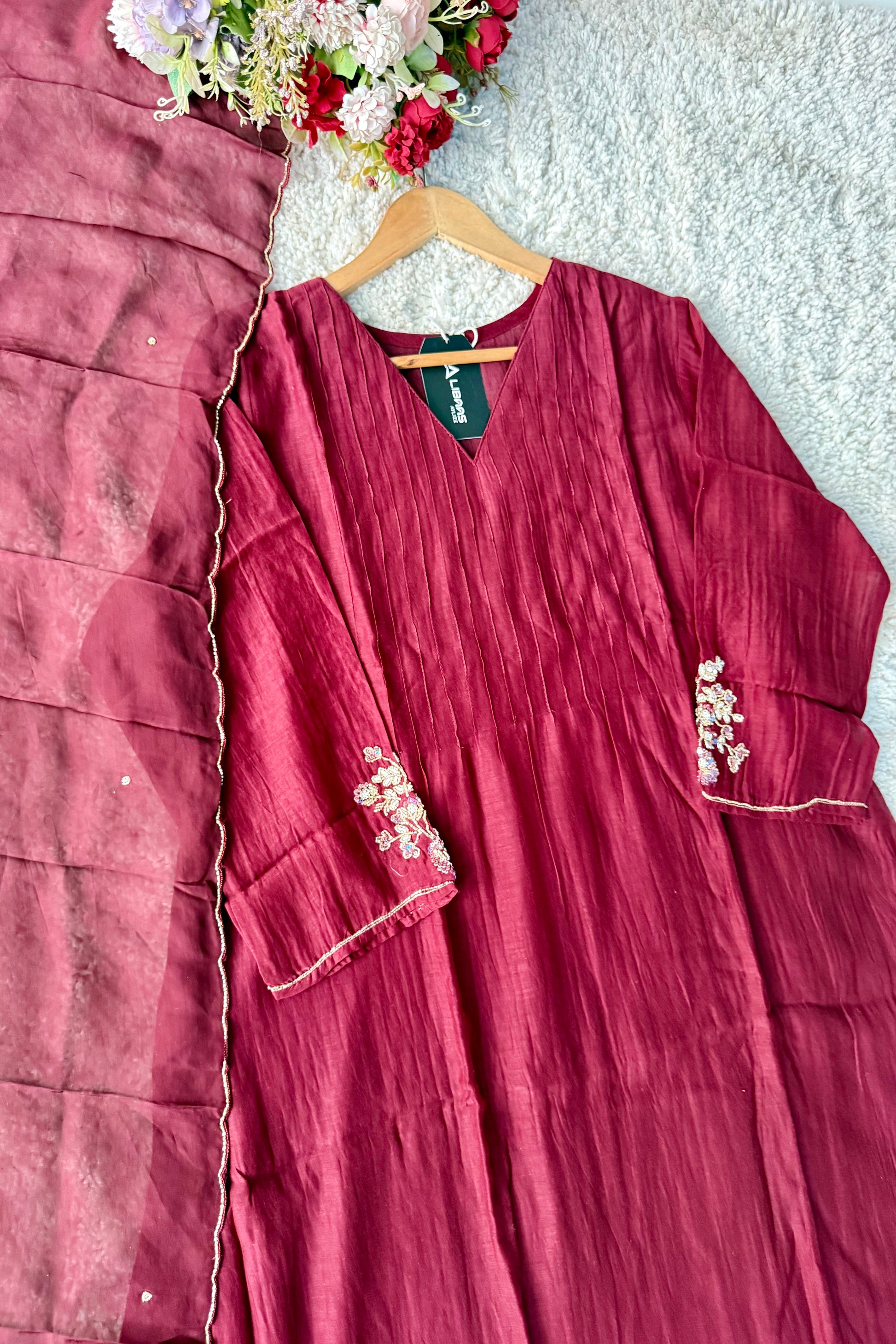 ✨”Auzan– Premium Mul Chanderi A-Line Kurta Set