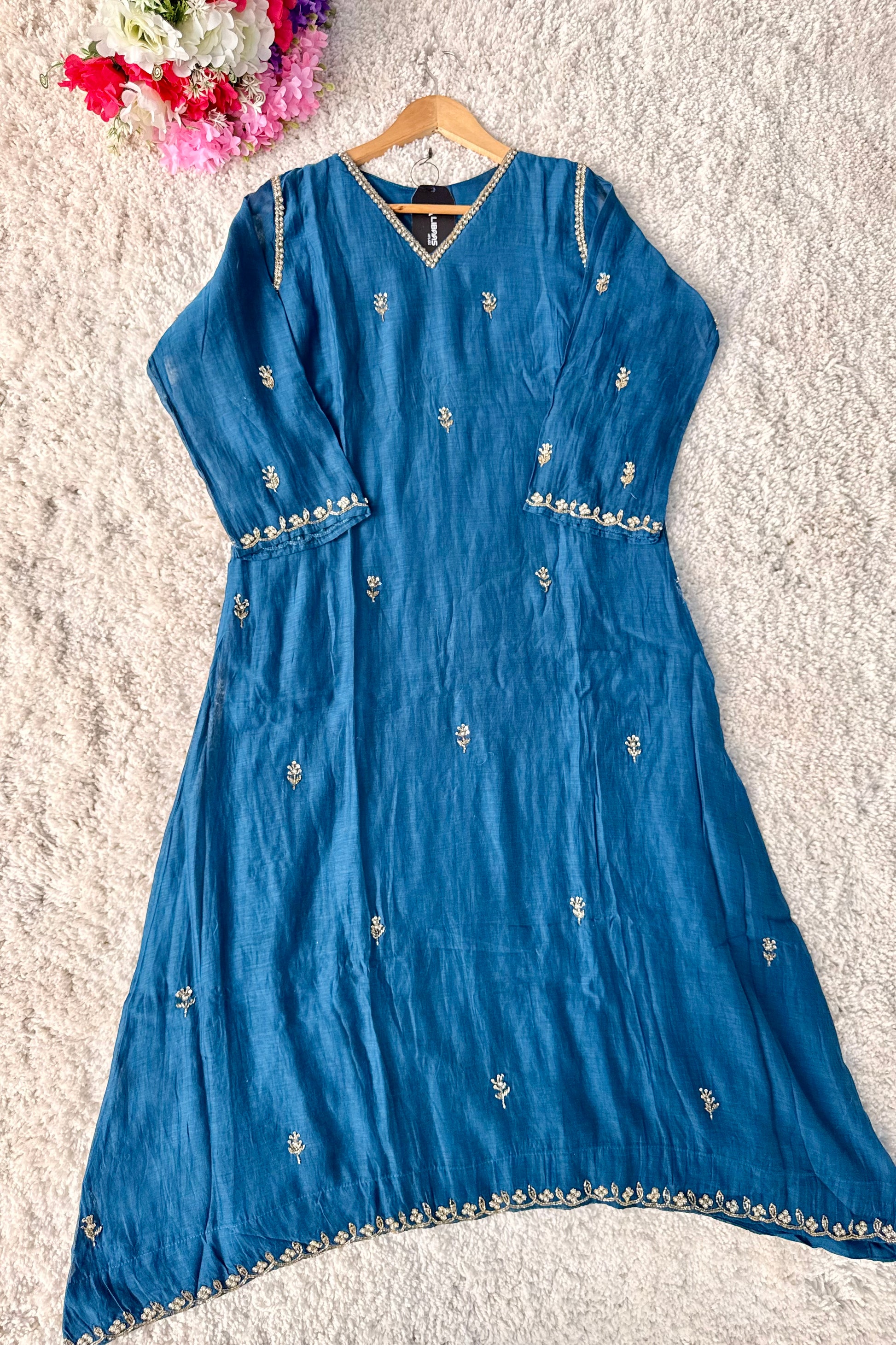 ✨”Mehar– Premium Party wear Mul Chanderi A-Line Kurta Set✨