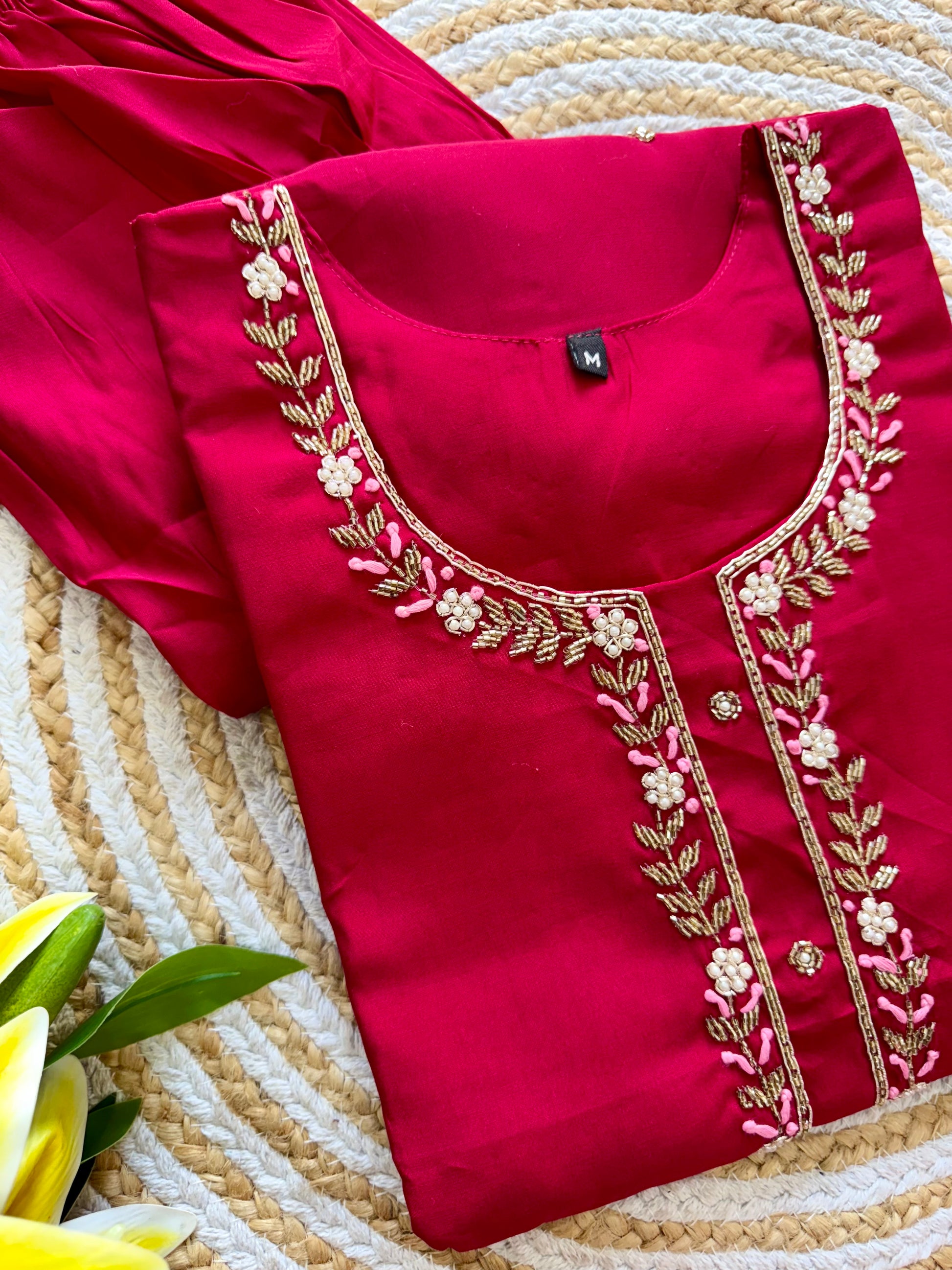 “Eloise” Elegant roman silk hand embroidery work suit