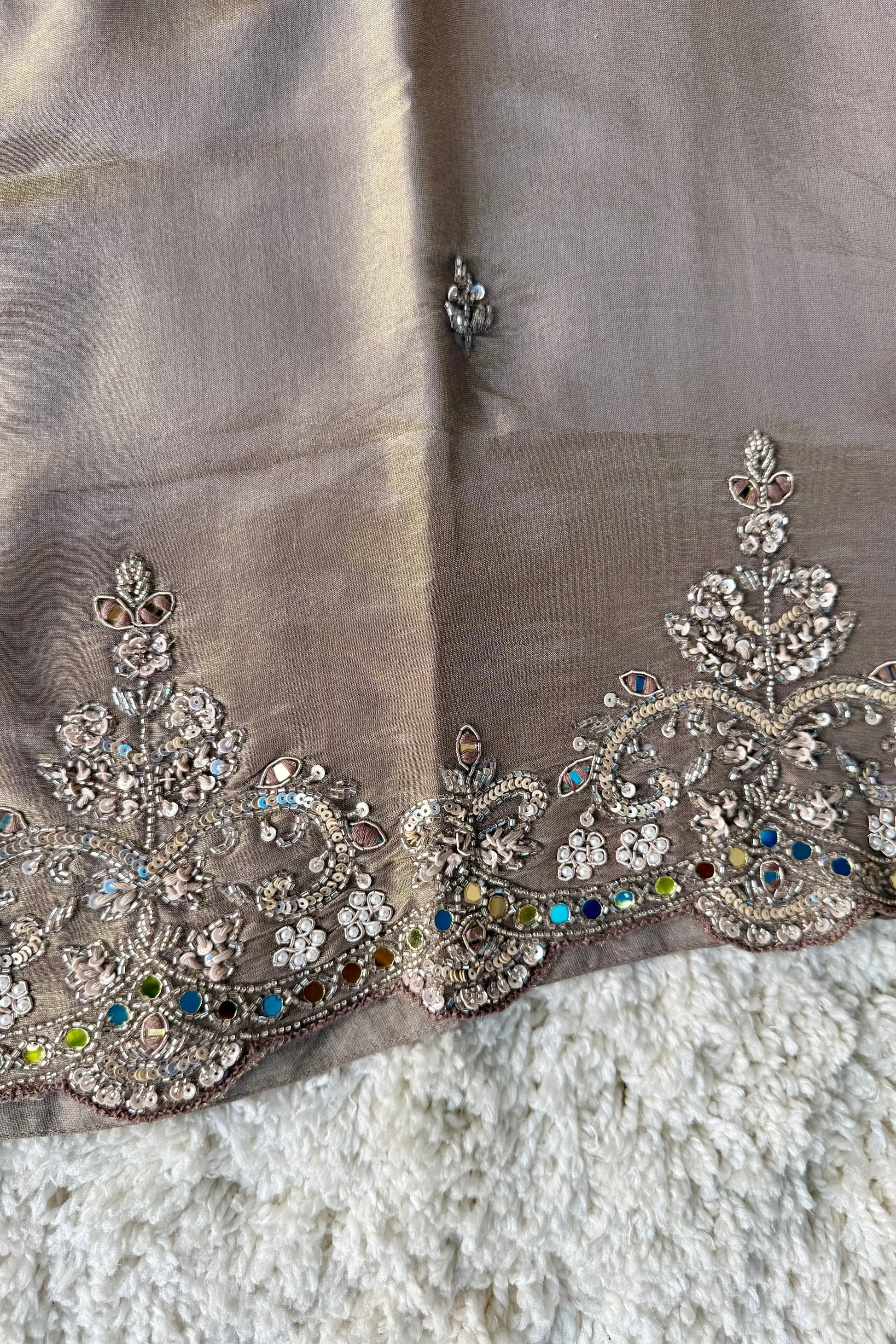 ✨Az002- Champagne Gold Tissue Divider Sharara Suit