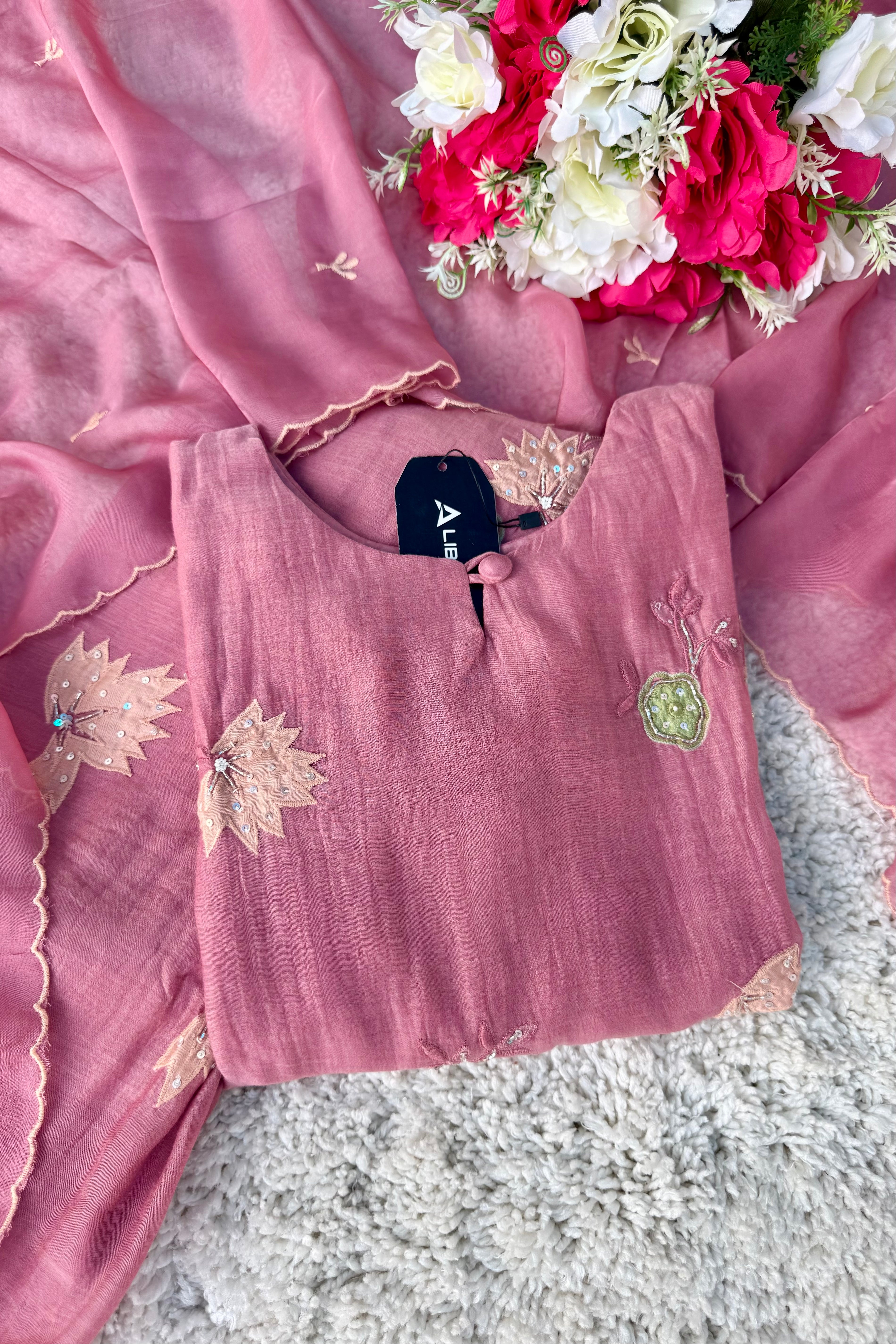 🛍️”Quinn – Premium Mul Chanderi Embroidered A Line Kurta Set