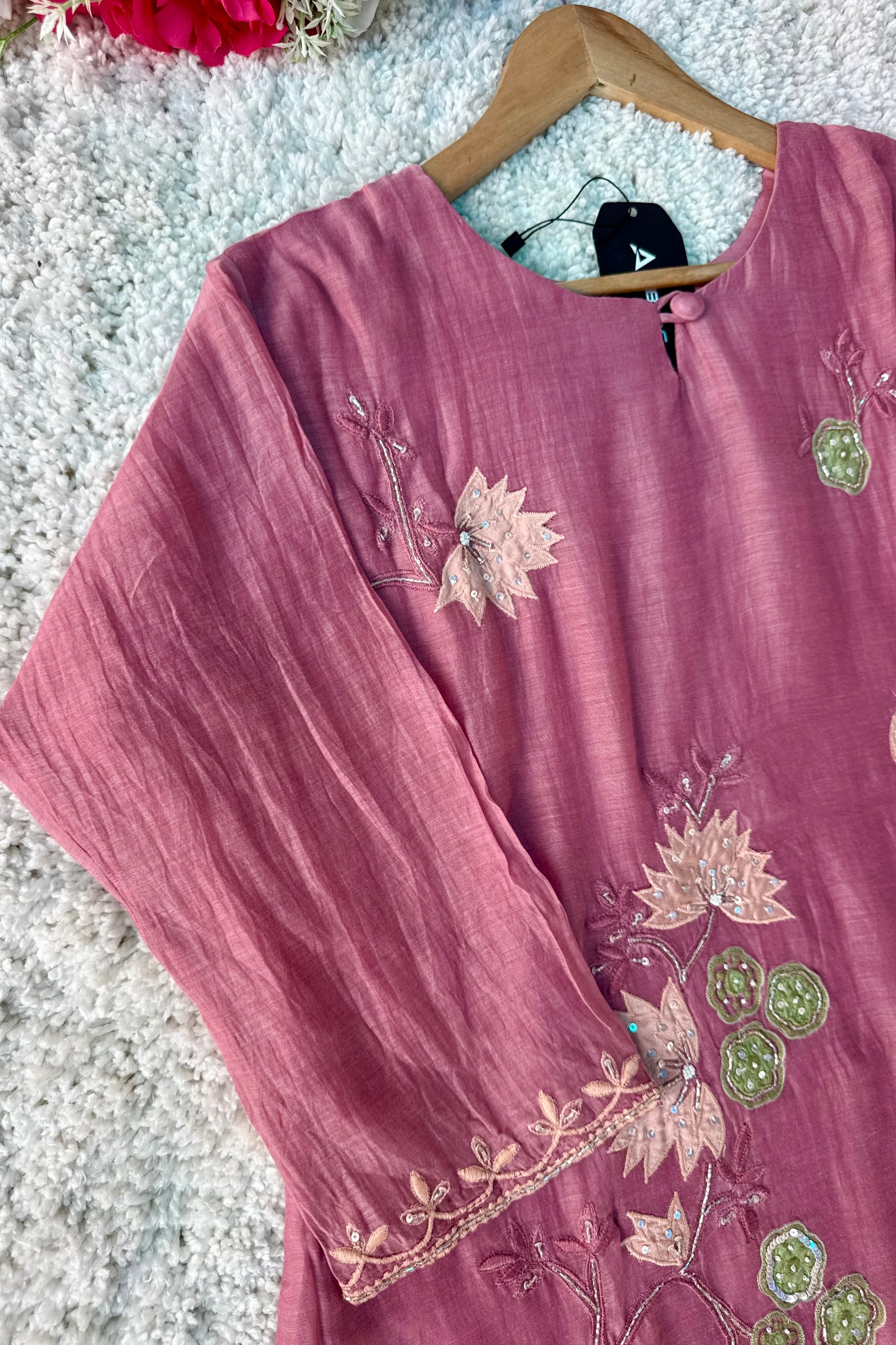 🛍️”Quinn – Premium Mul Chanderi Embroidered A Line Kurta Set