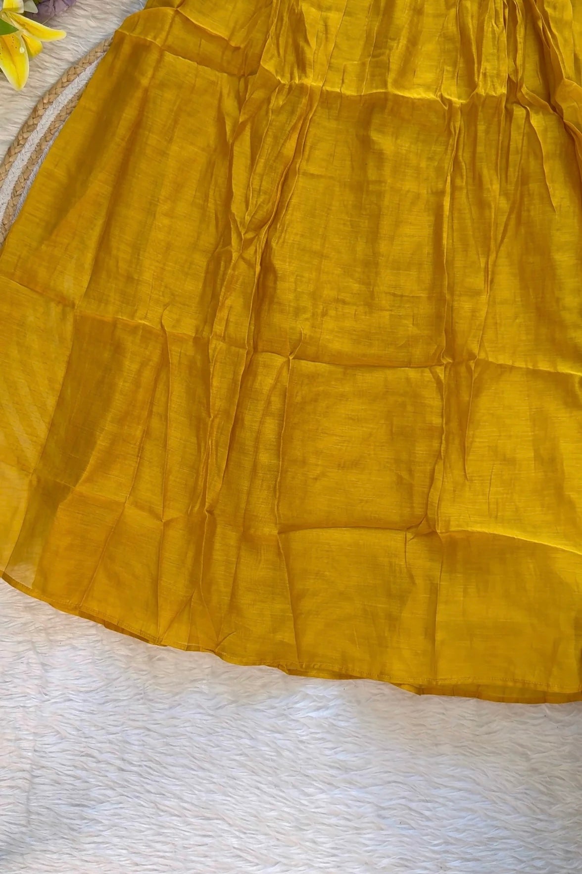 “MAITHALI” Beautiful side cut Mul Chanderi dress
