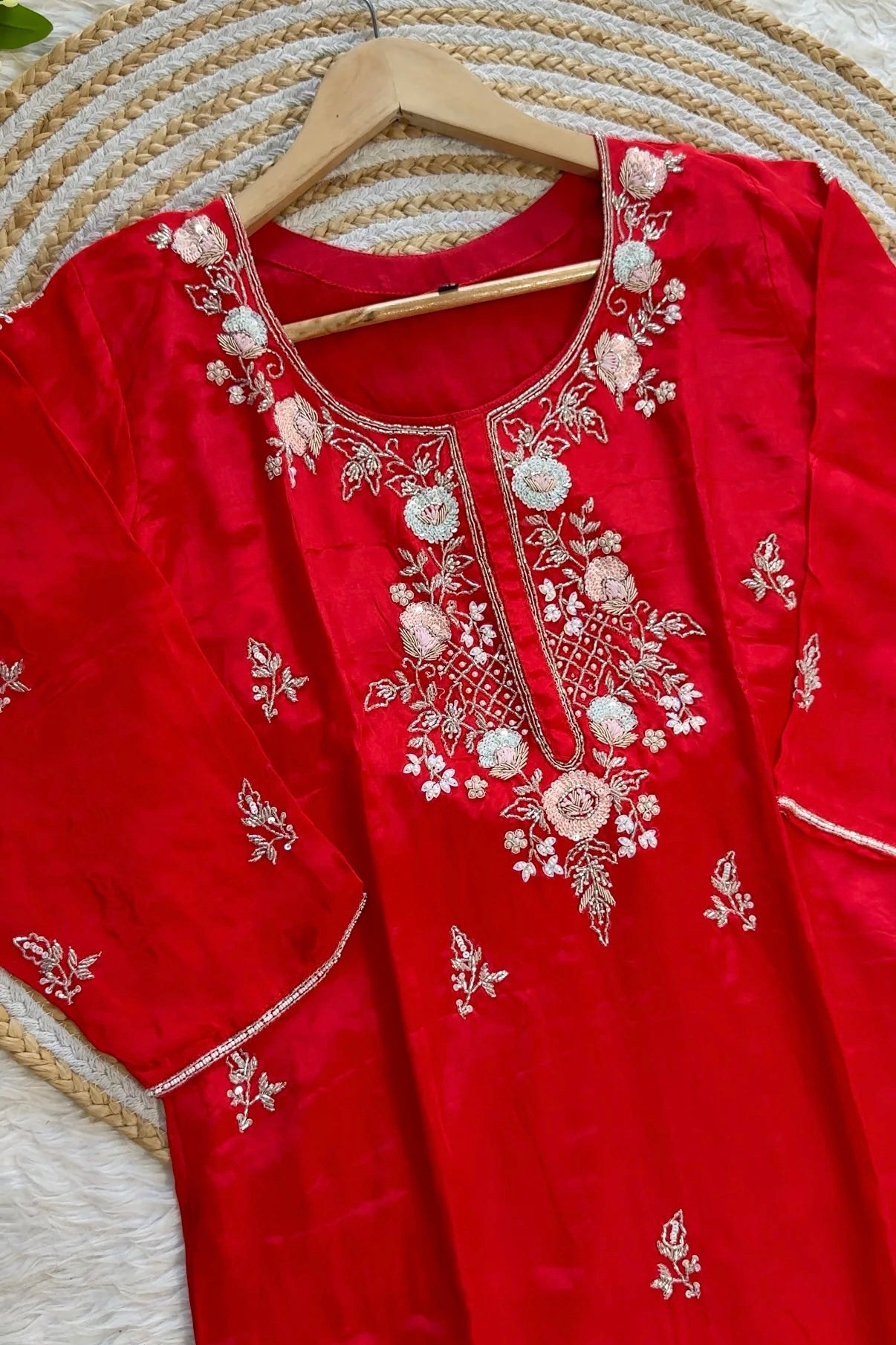 “CASANO” Premium chinnon heavy handwork sharara set