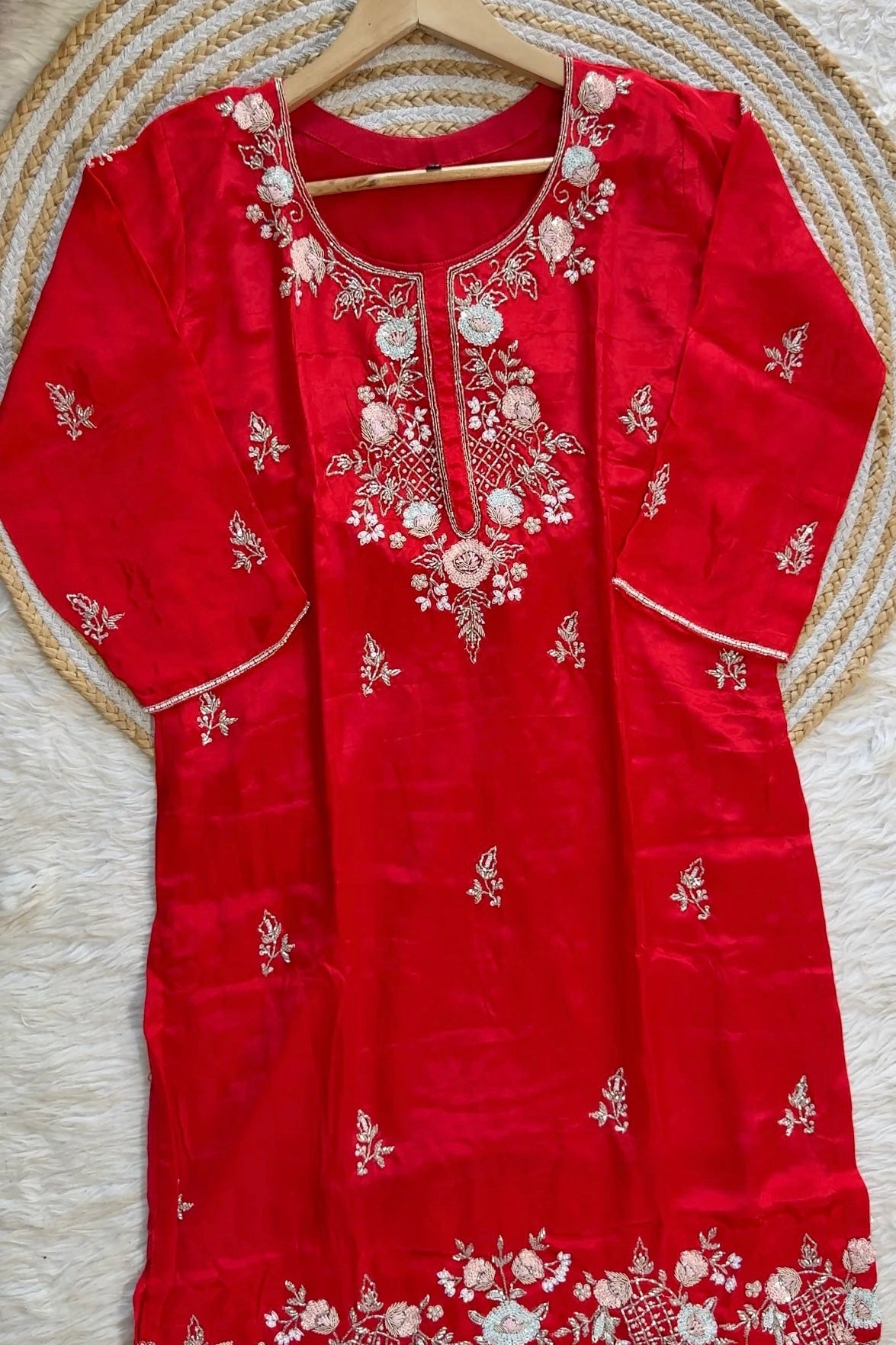 “CASANO” Premium chinnon heavy handwork sharara set