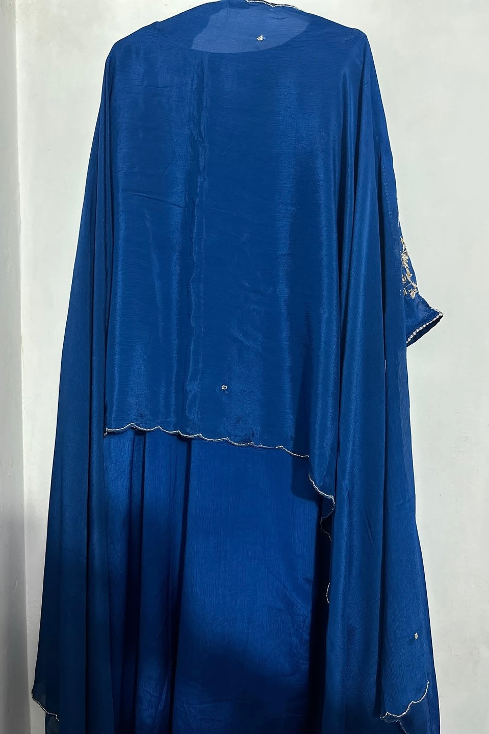 “Noor” Introducing Royal Blue & Hot Pink Heavy Handwork Chinnon A Line Suit