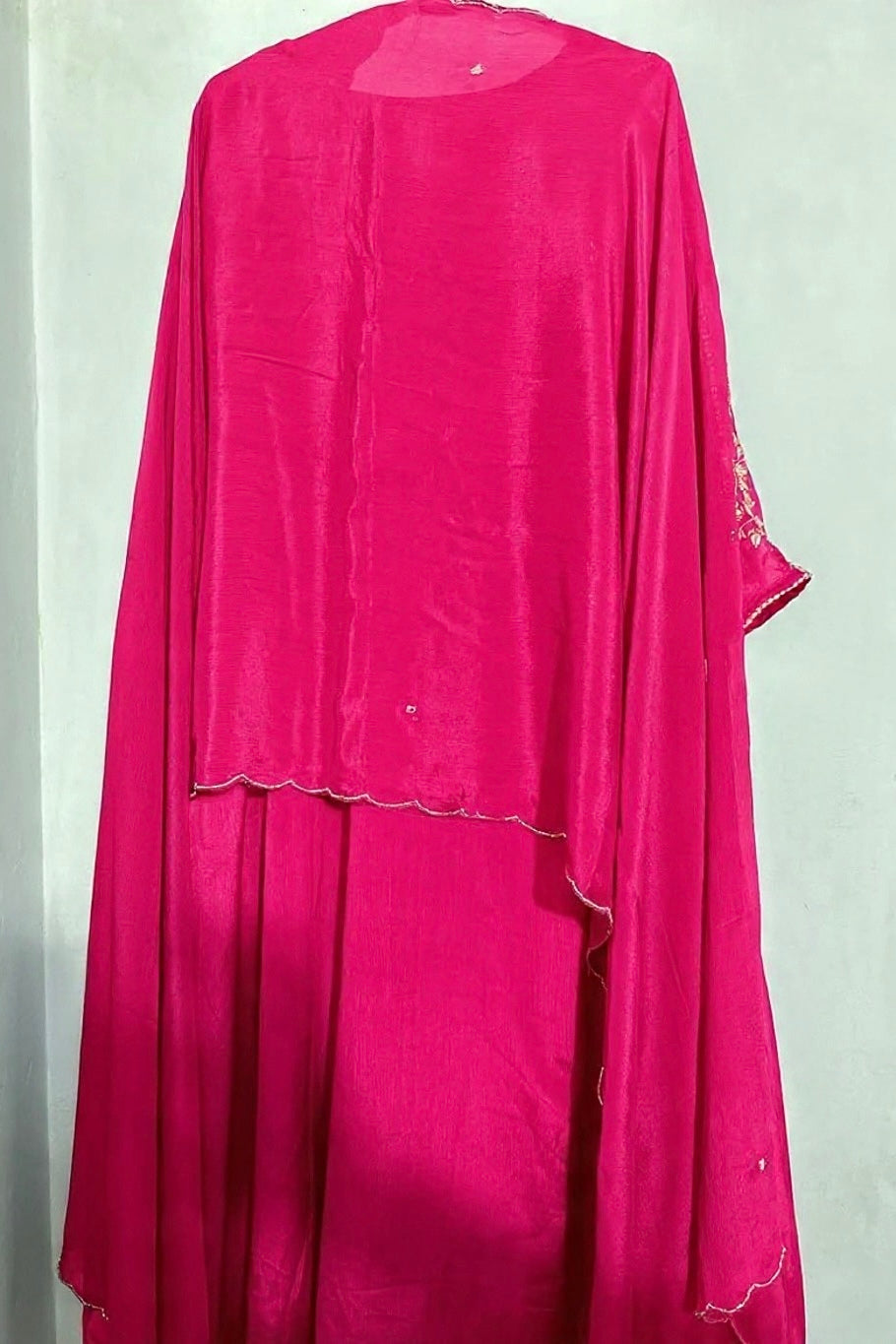“Noor” Introducing Royal Blue & Hot Pink Heavy Handwork Chinnon A Line Suit